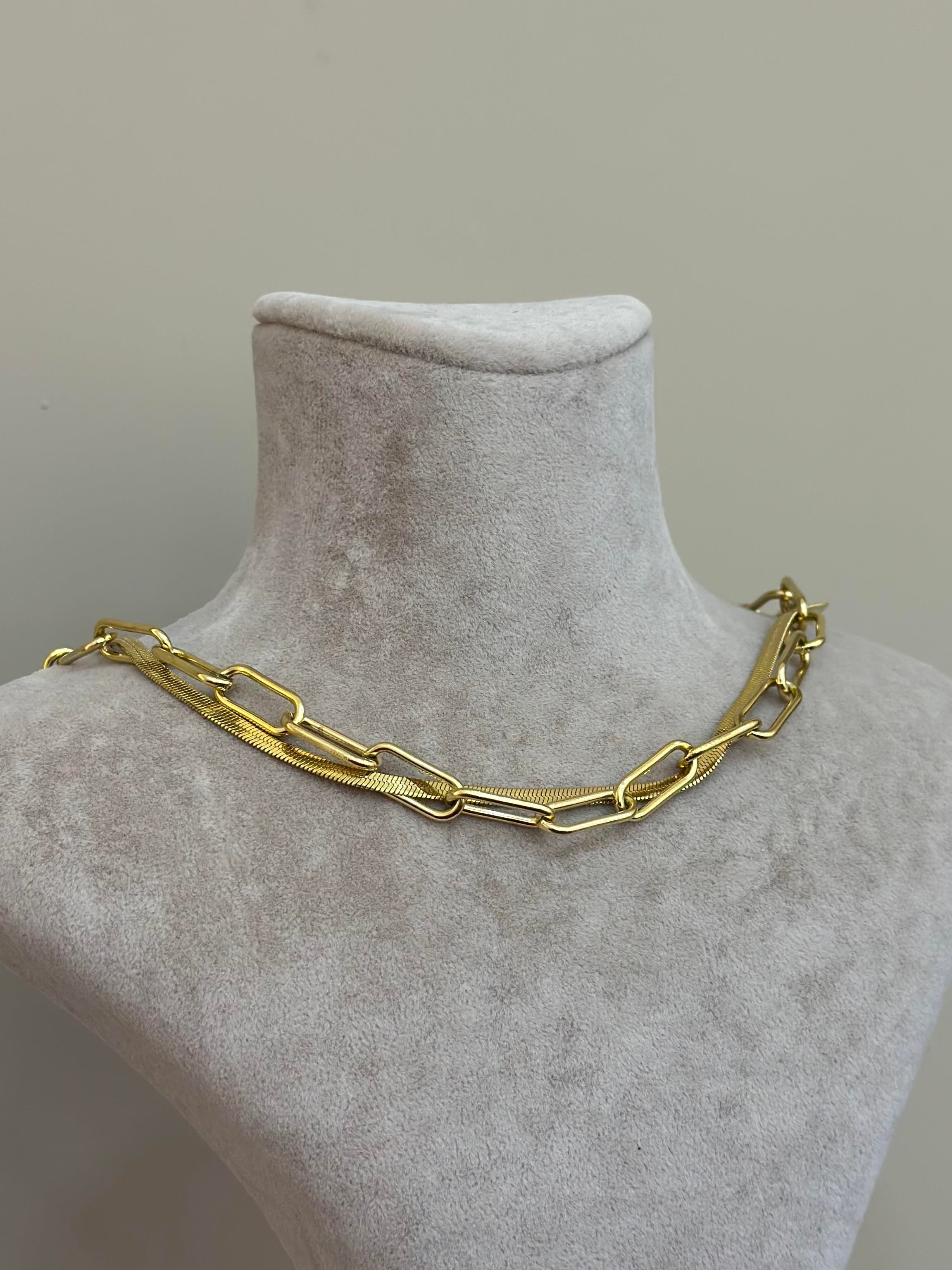 Kolye Çelik Zincir Tasarım Gold Renk