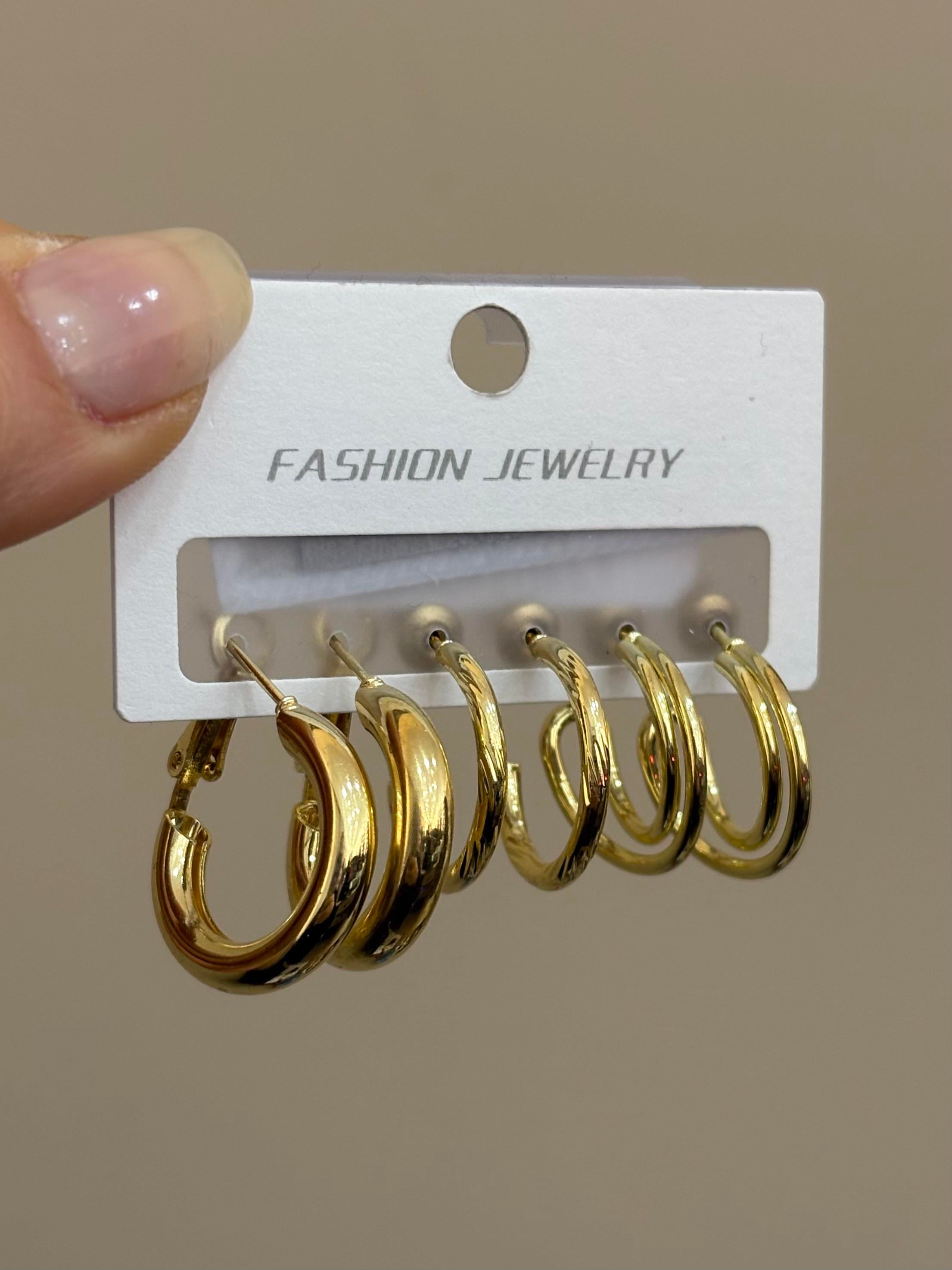 Küpe Çoklu Halka Gold Renk