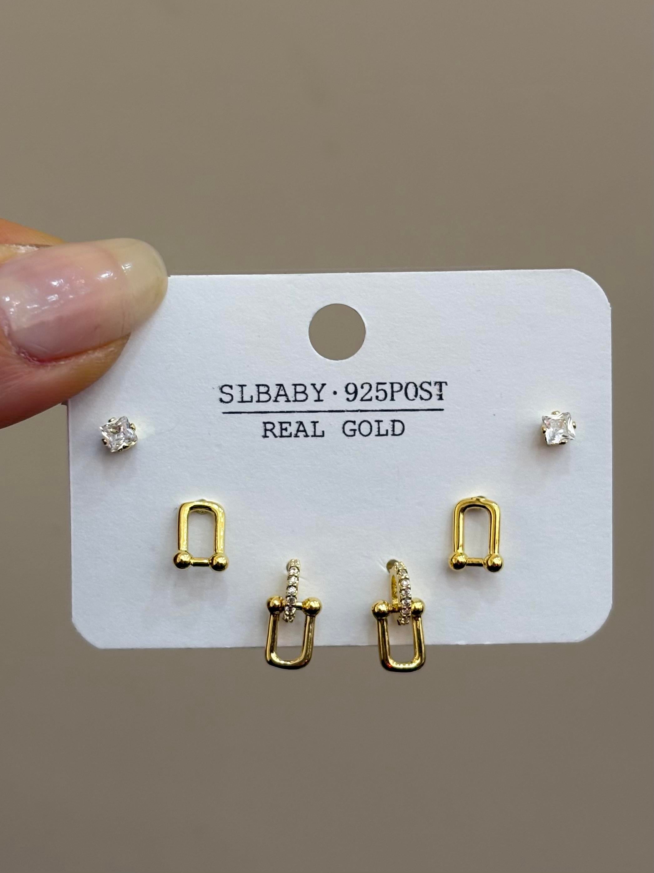 Küpe Çoklu Tiffany Model Gold Renk