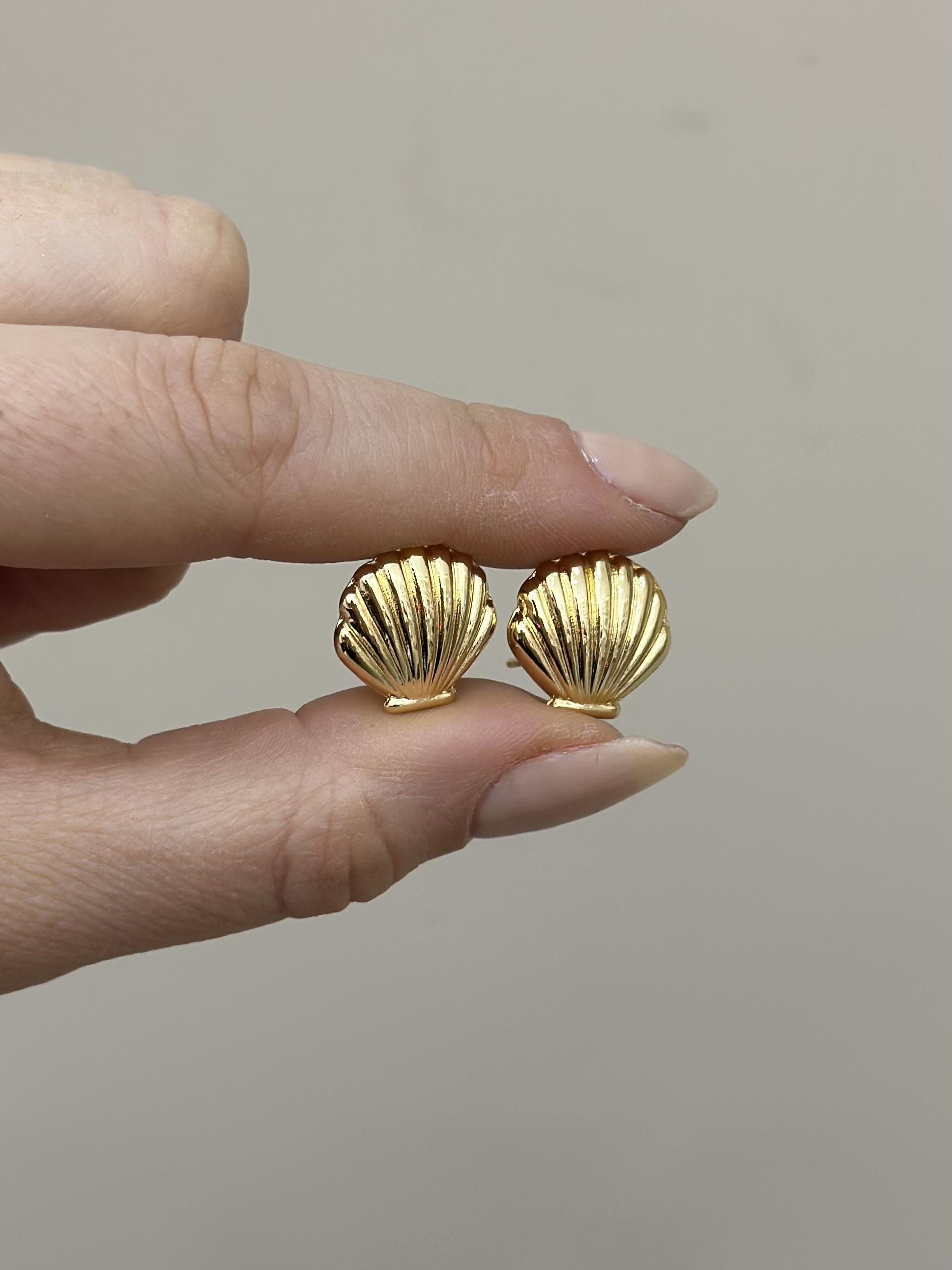 Küpe Deniz Kabuğu Gold Renk