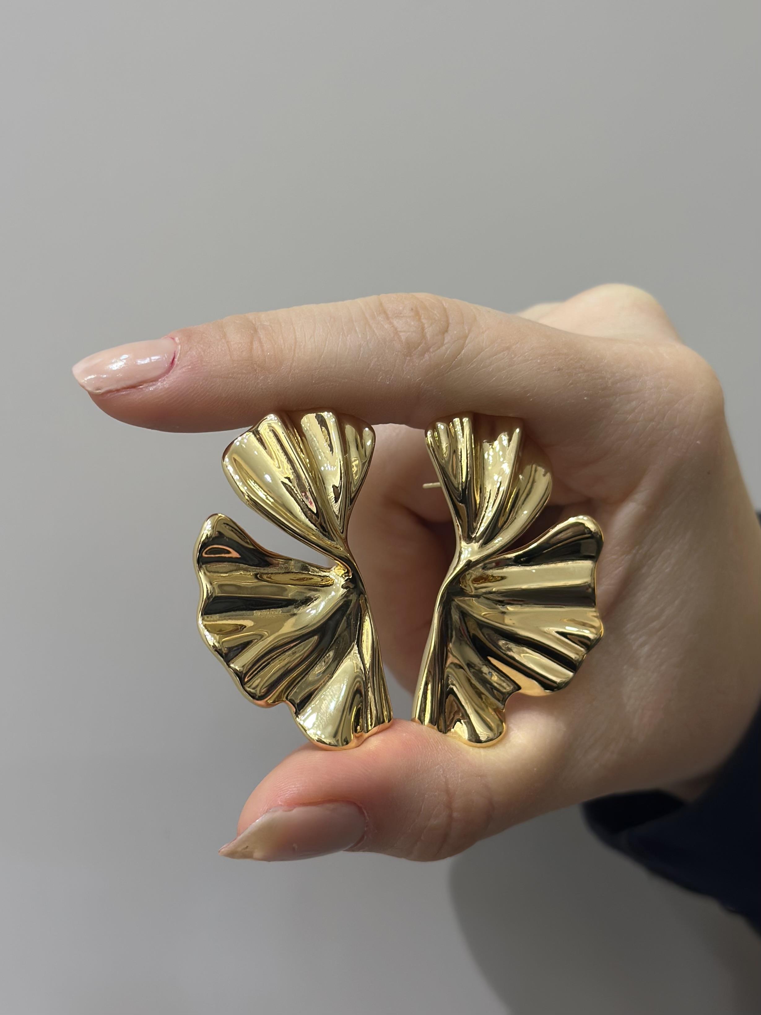 Küpe gold metal tasarım