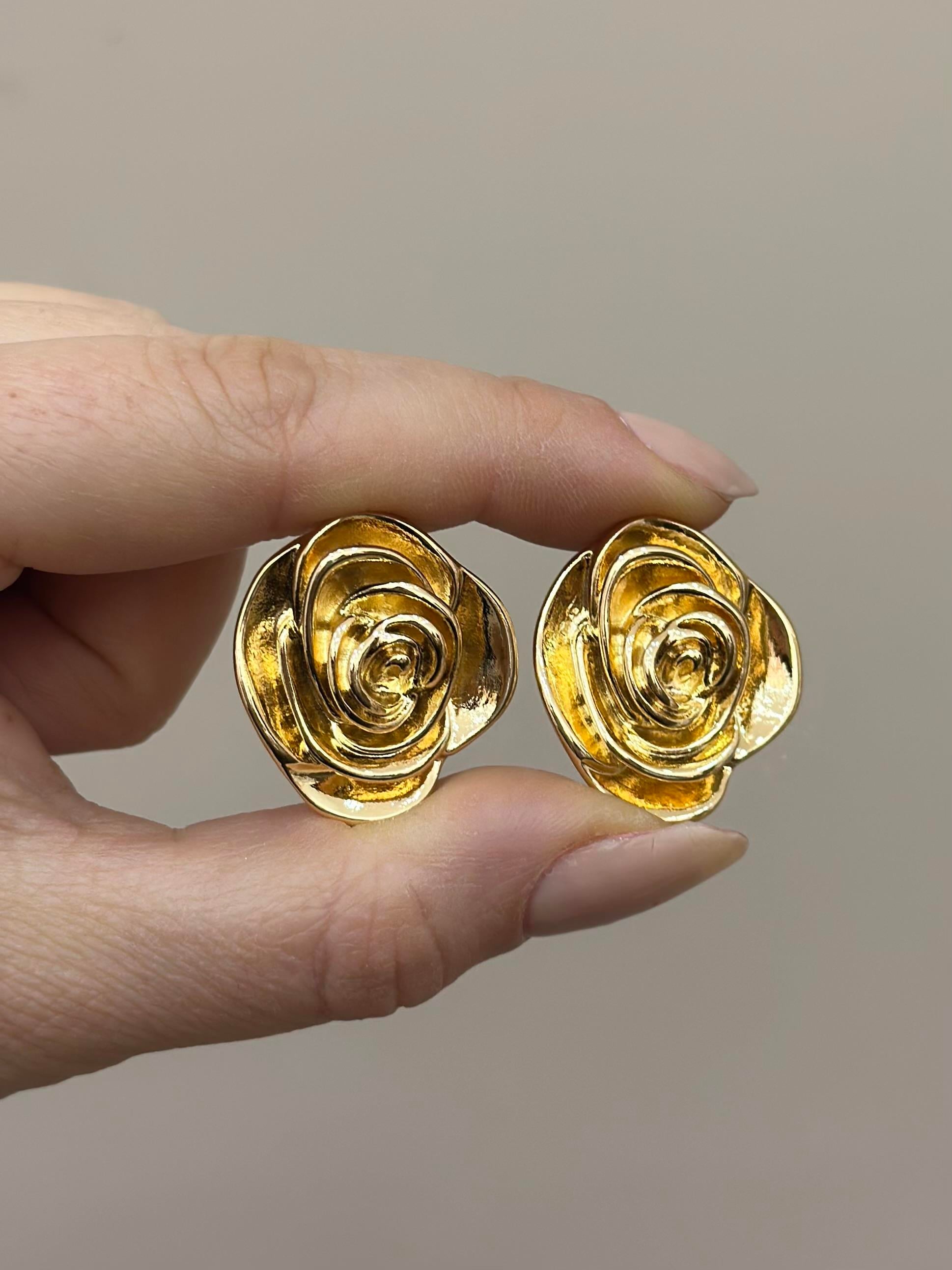 Küpe Gül Tasarım Gold Renk