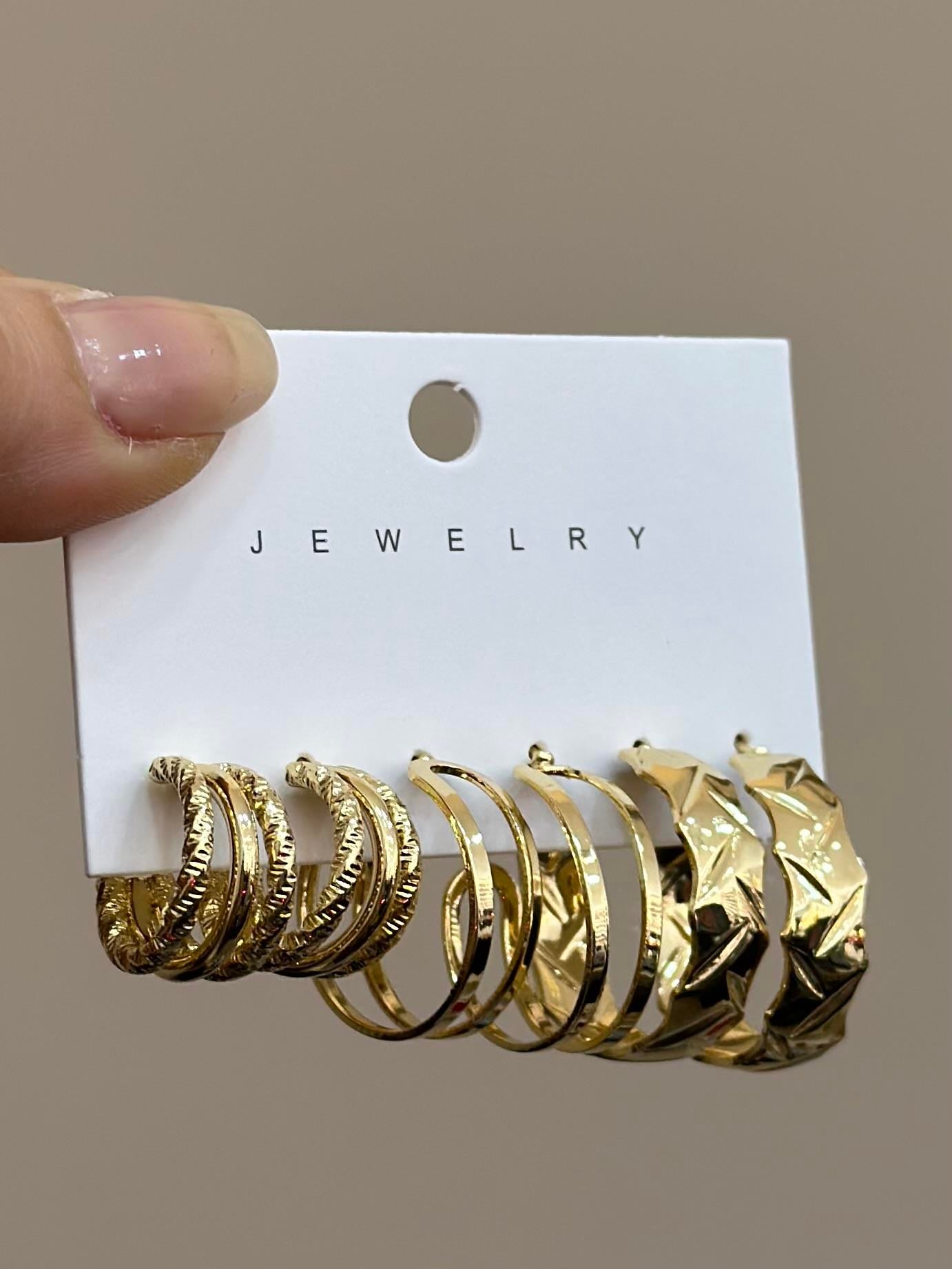 Küpe Halka Çoklu Gold Renk 