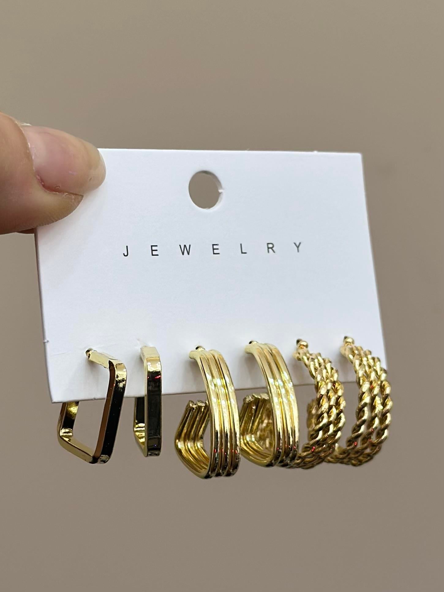 Küpe Halka Çoklu Gold Renk 