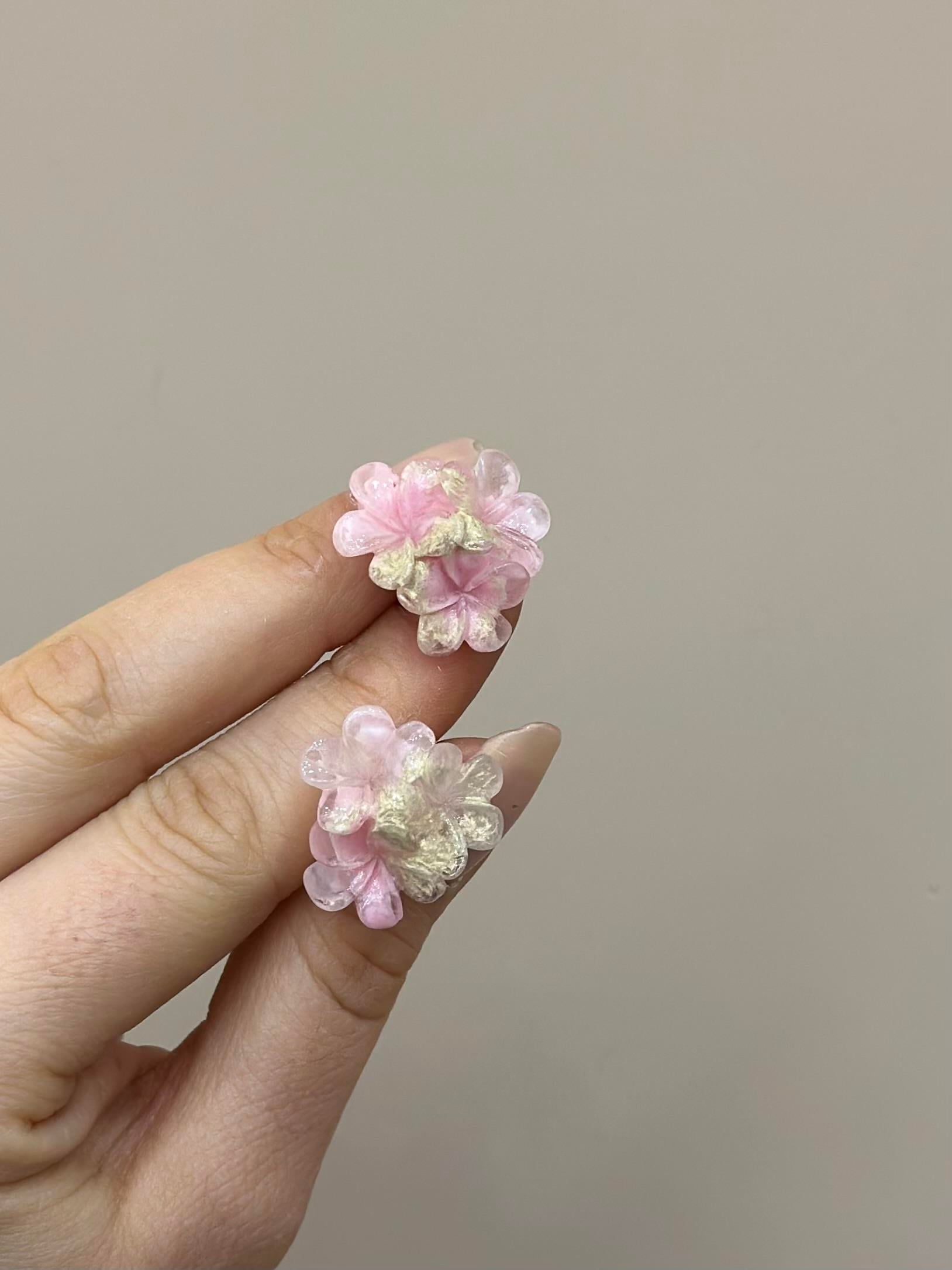 Küpe Pembe Çiçek 