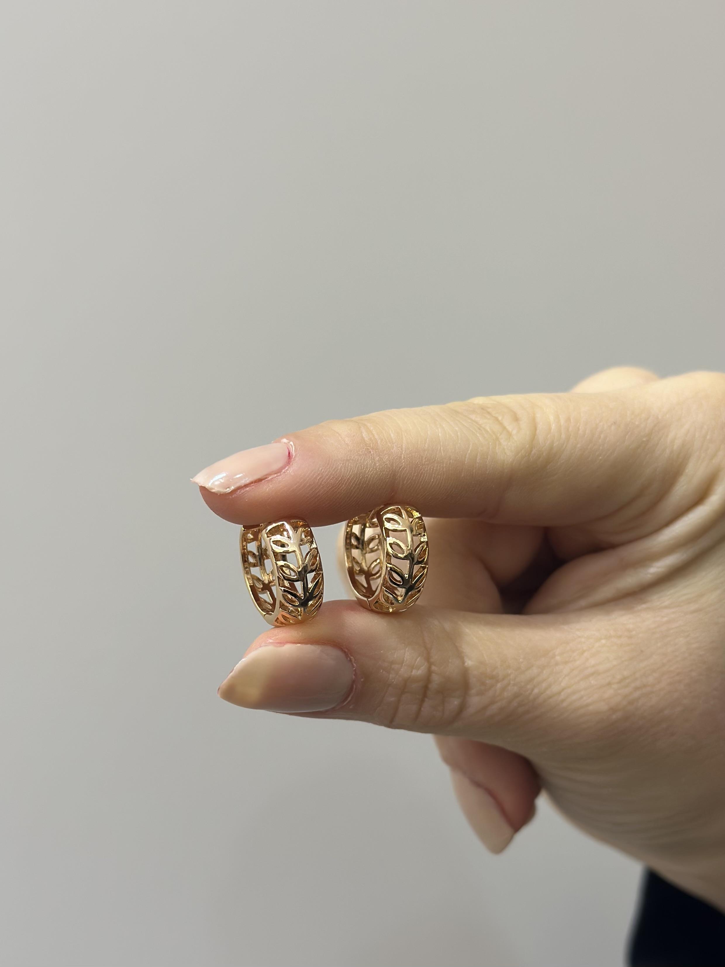 Küpe rose gold halka desenli