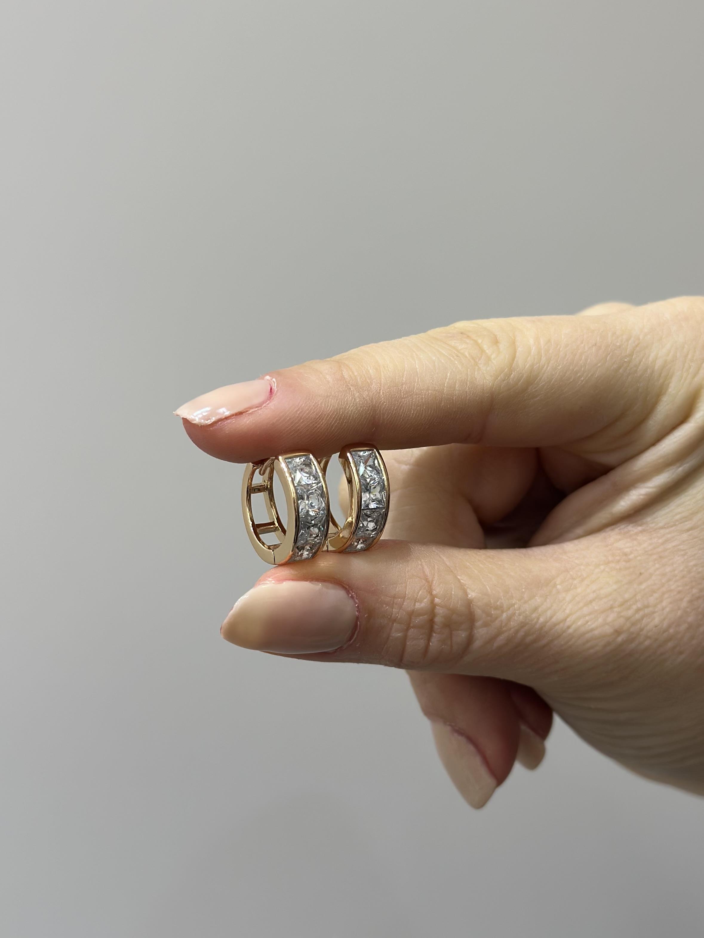 Küpe rose gold halka taşlı