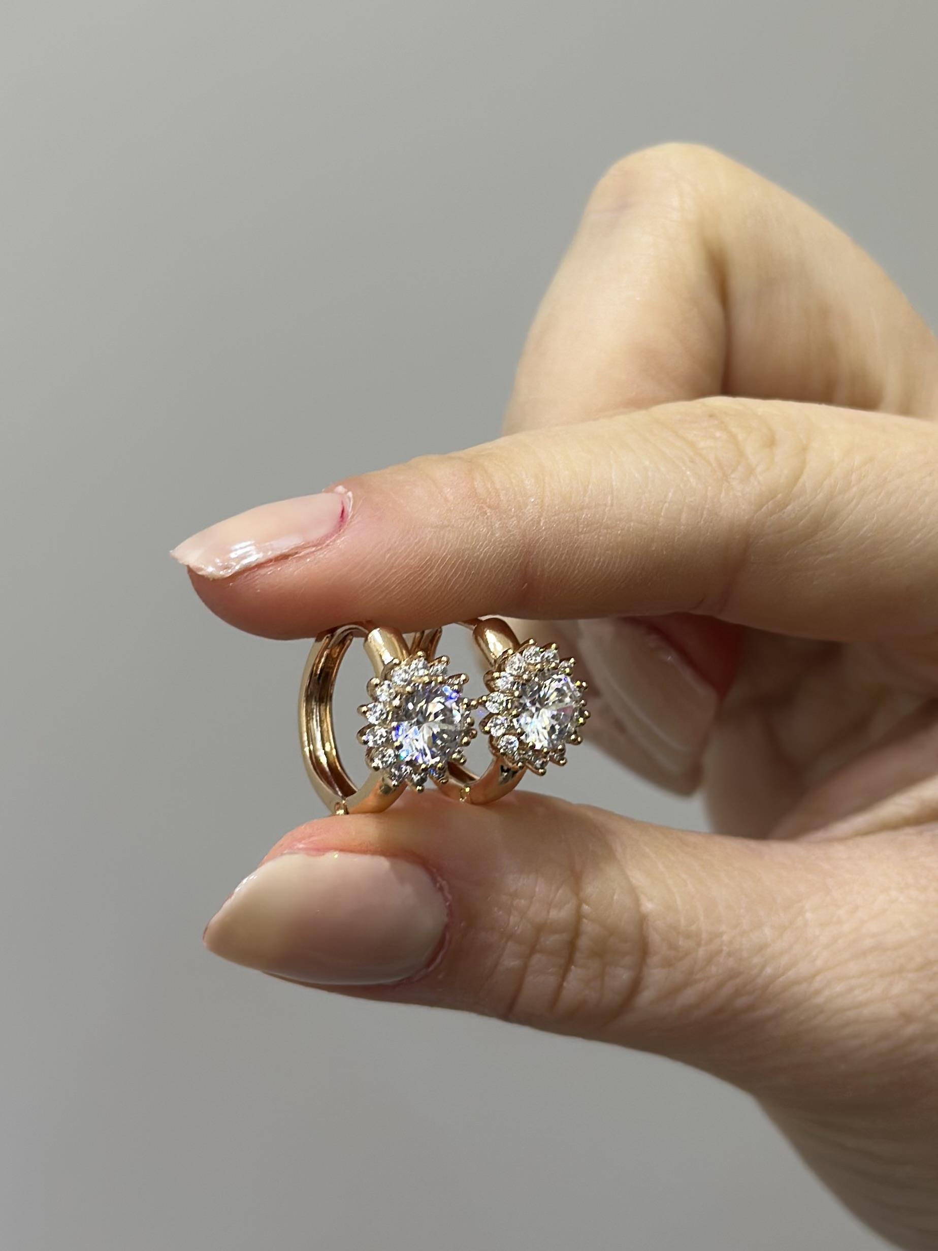 Küpe rose gold halka taşlı
