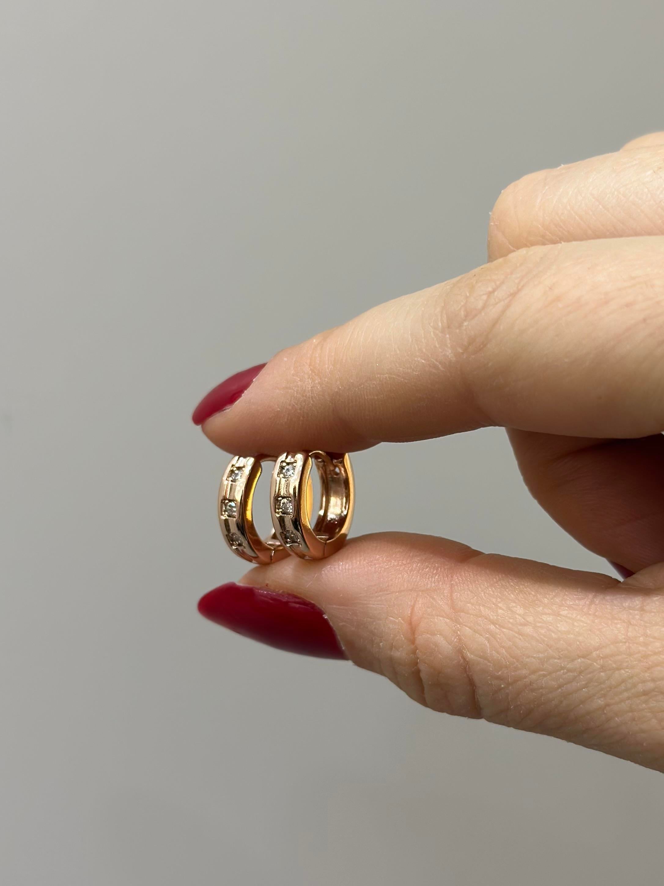 Küpe rose gold halka taşlı