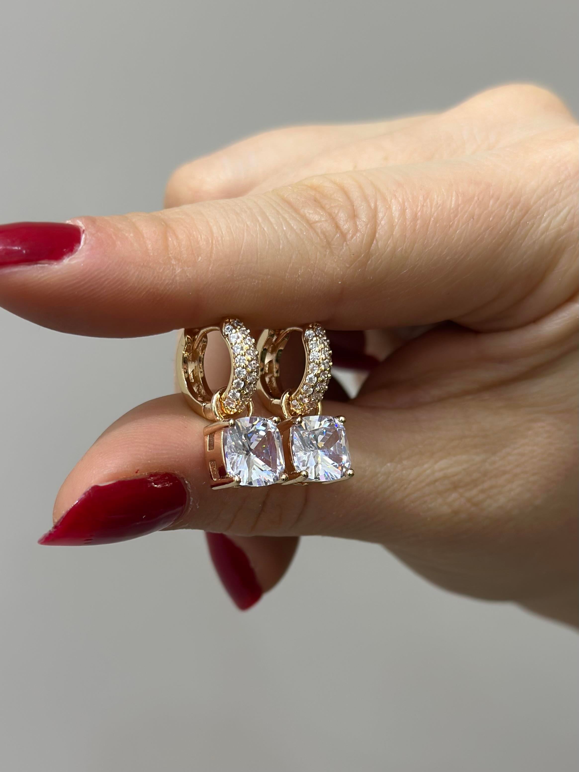 Küpe rose gold prenses kesim halka