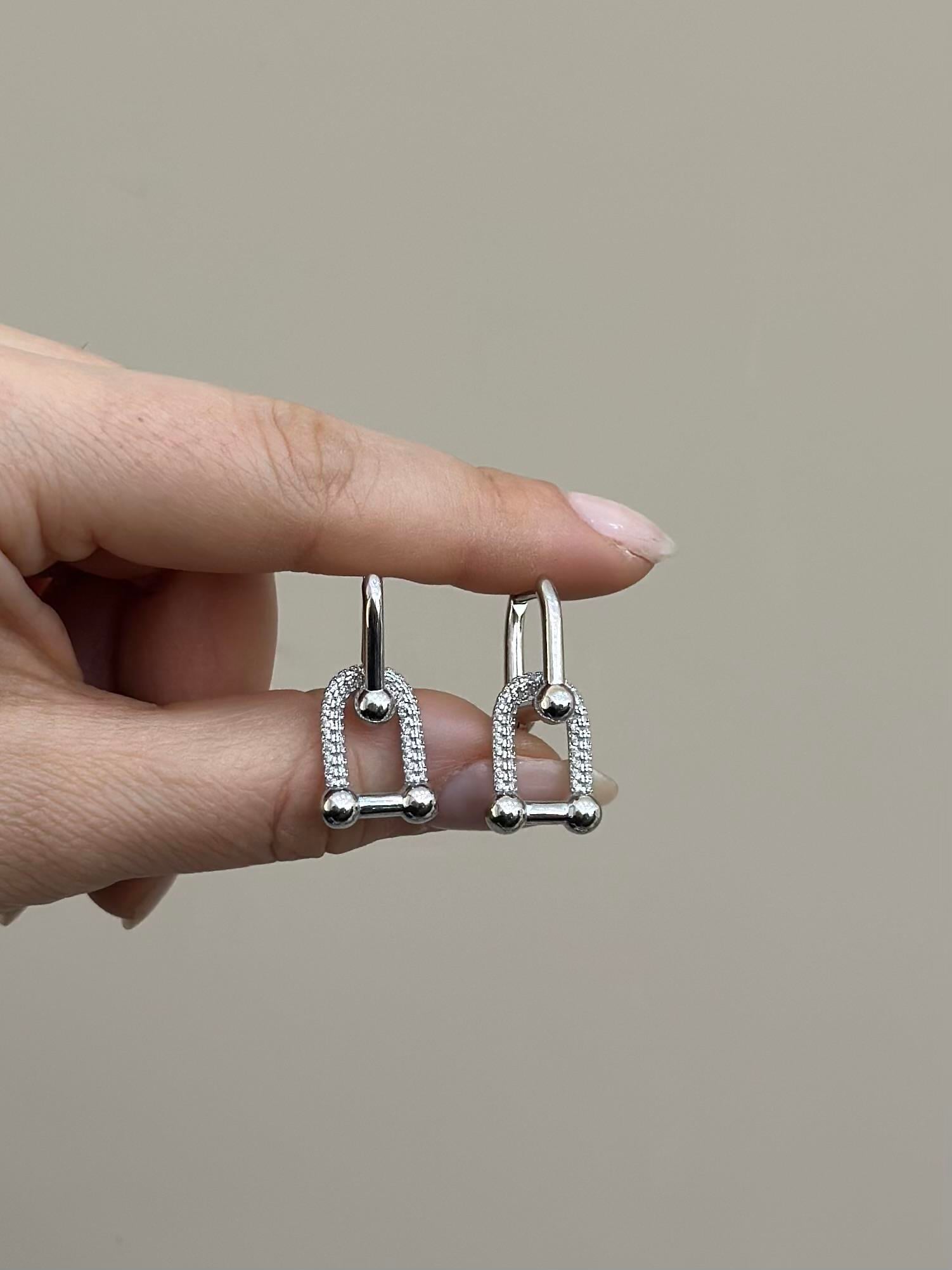 Küpe Taş Tiffany Model  Gümüş Renk 