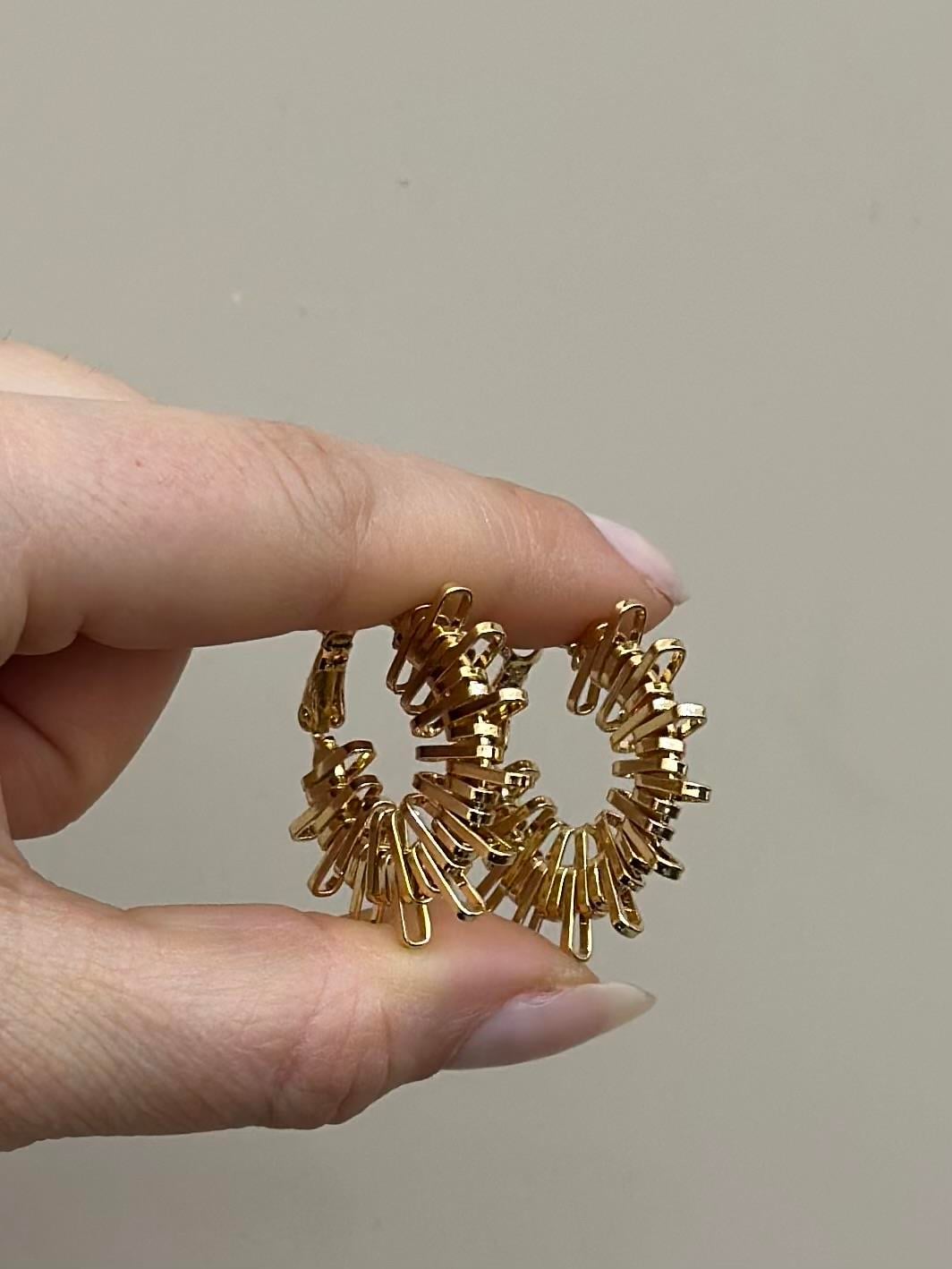 Küpe Tasarım Halka Gold Renk 
