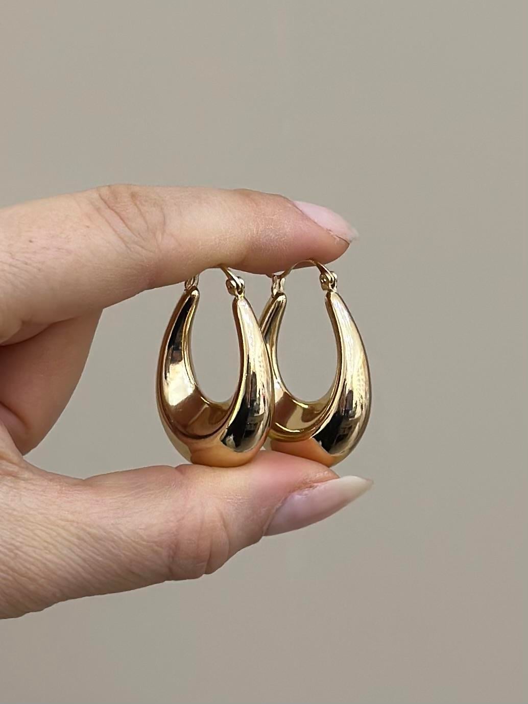 Küpe Tasarım Halka Gold Renk 