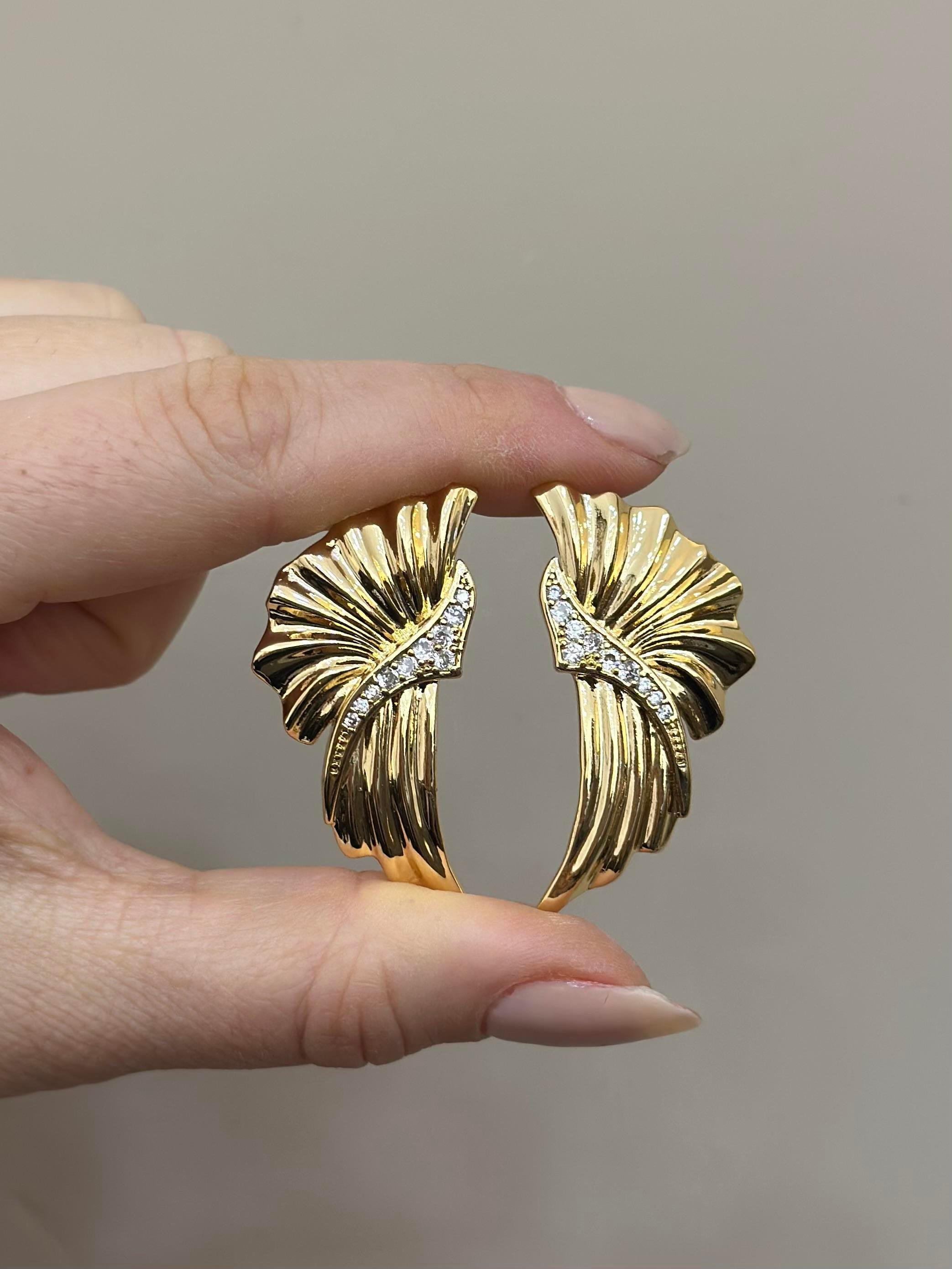 Küpe Tasarım Taş Gold Renk