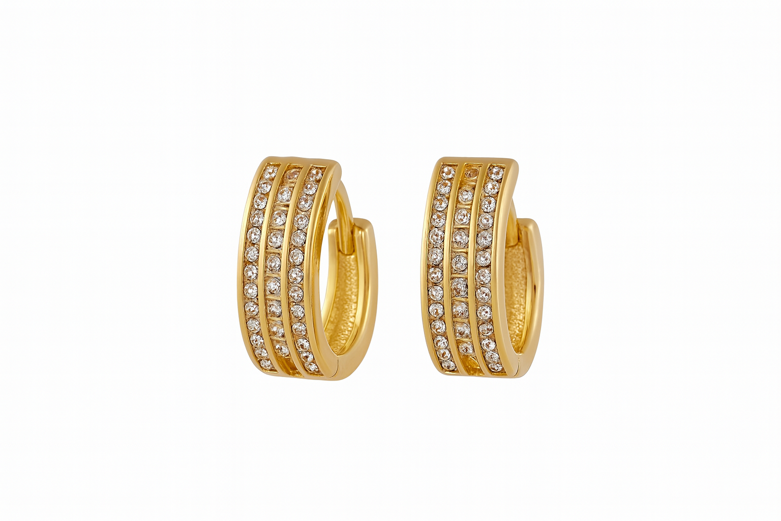 Küpe taşlı halka 14 k gold renk küpe