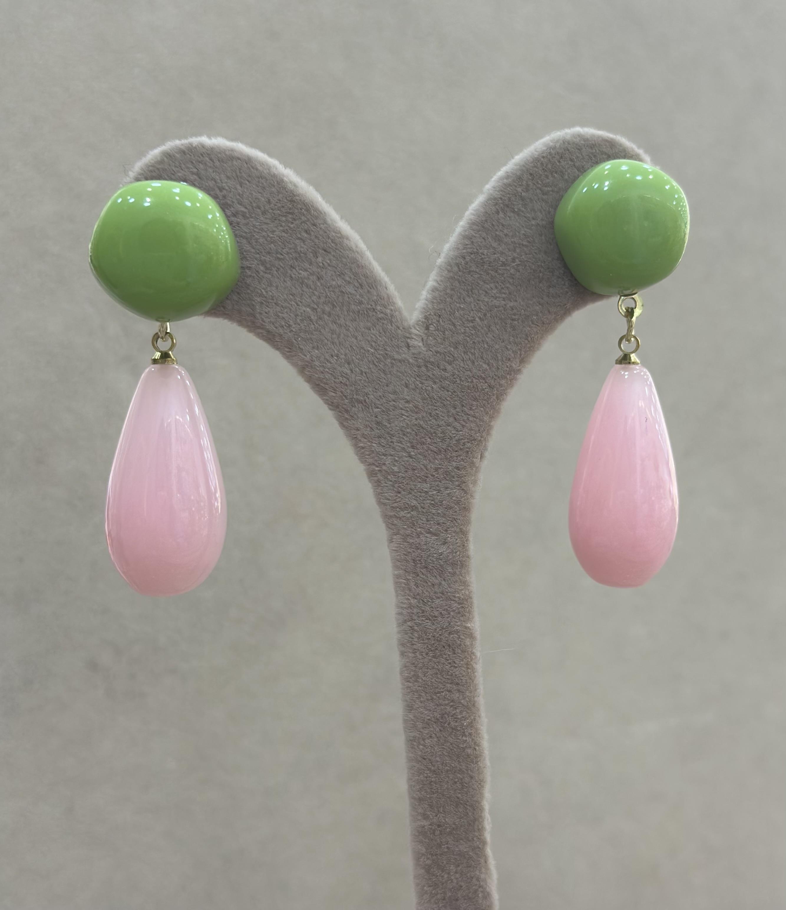 Küpe Yeşil-Pembe Sallantı