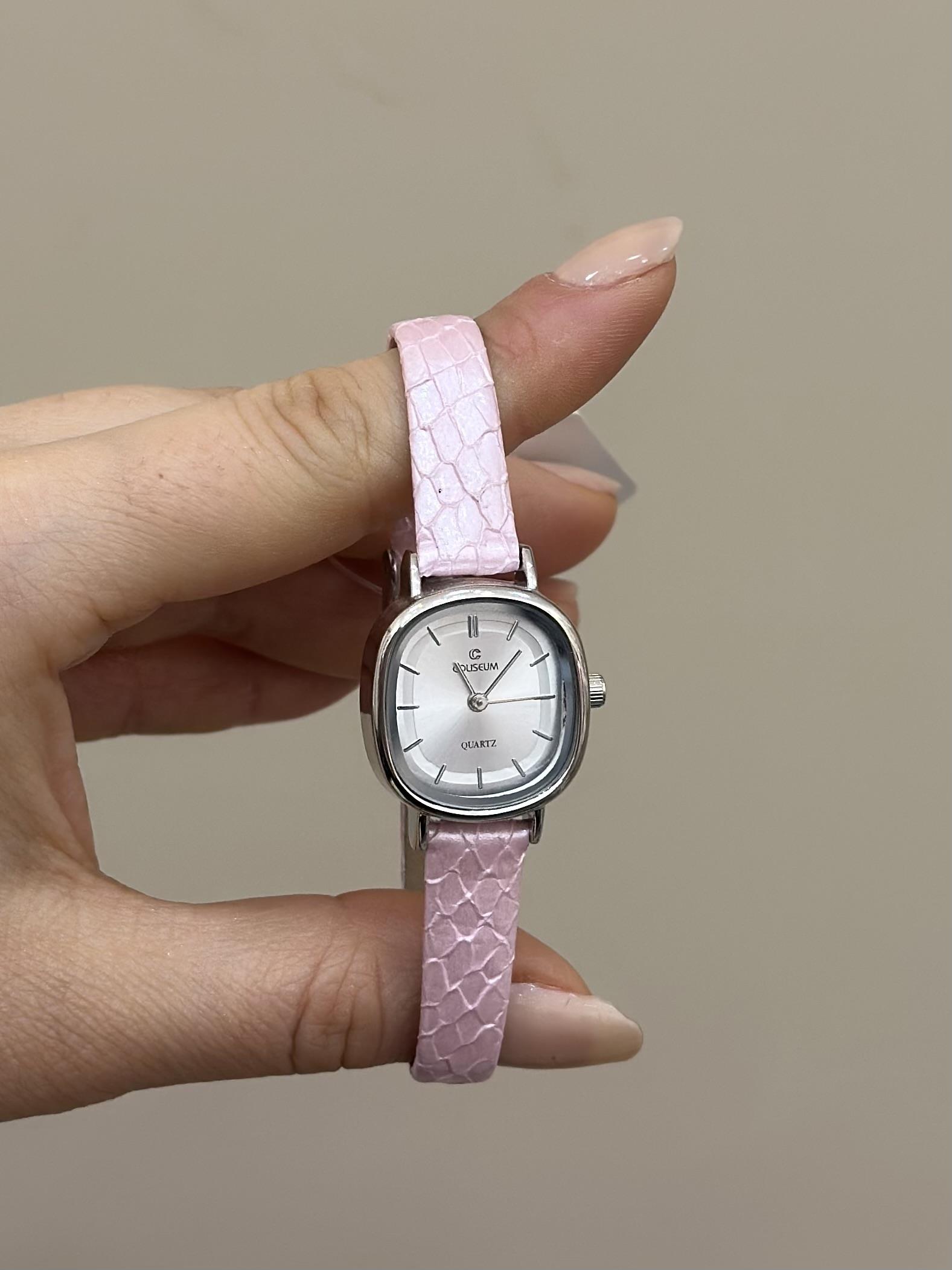 Saat Deri Parlak Pembe Renk
