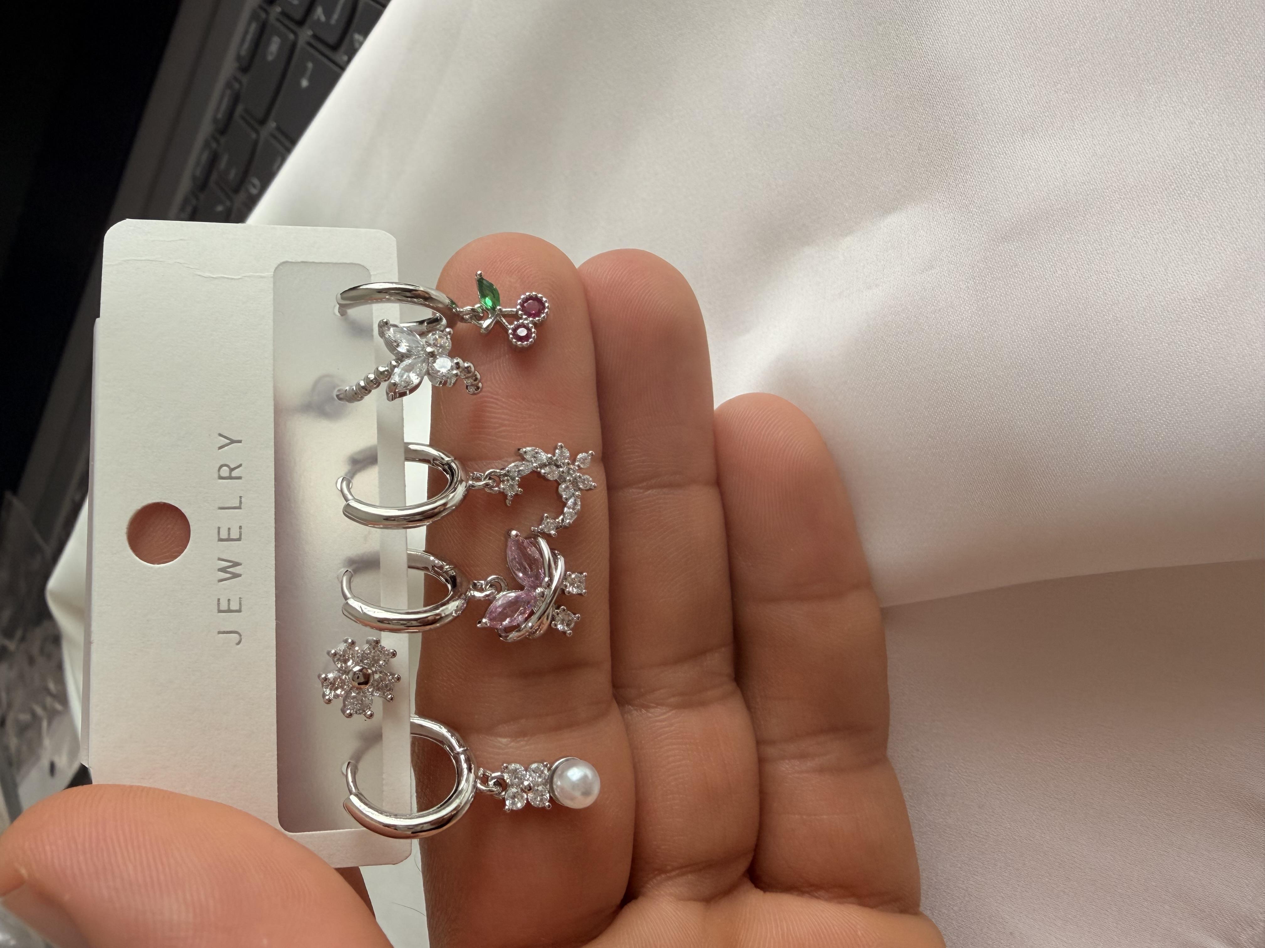 Zirkon küpe 6 LI SET