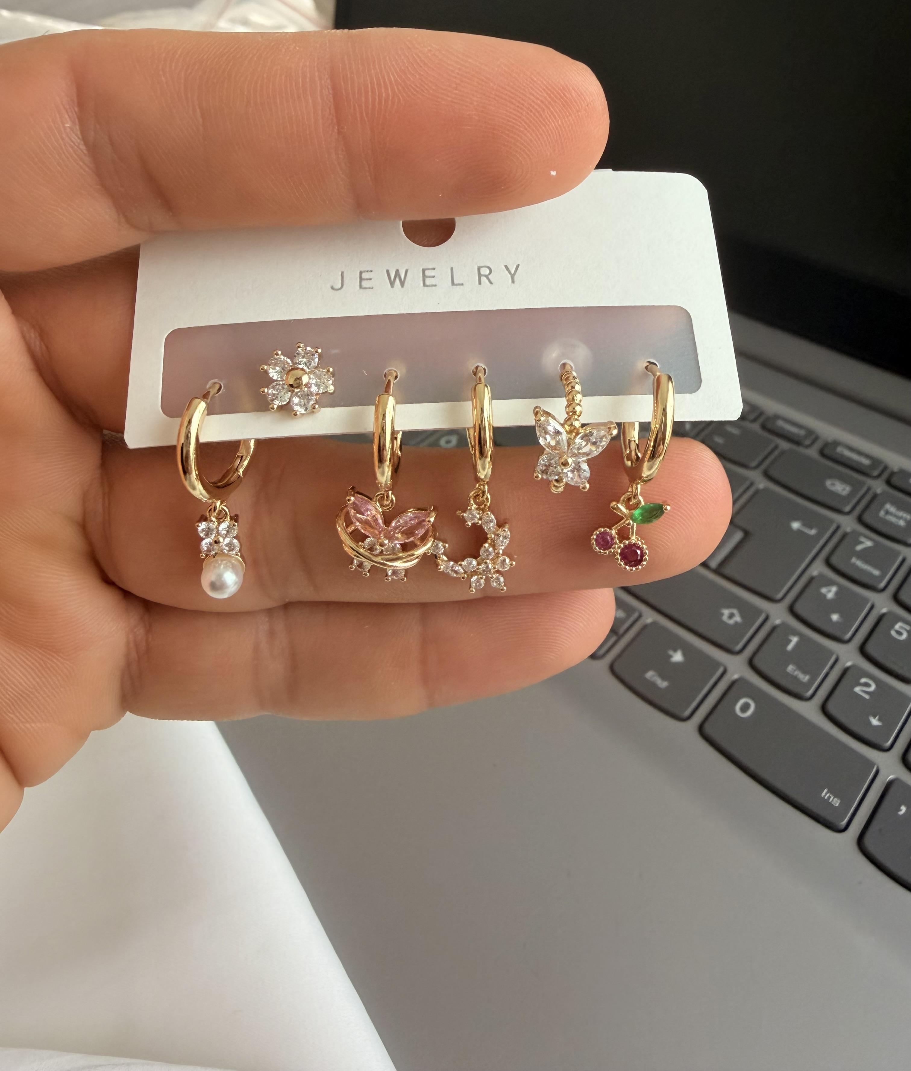 Zirkon küpe 6 LI SET