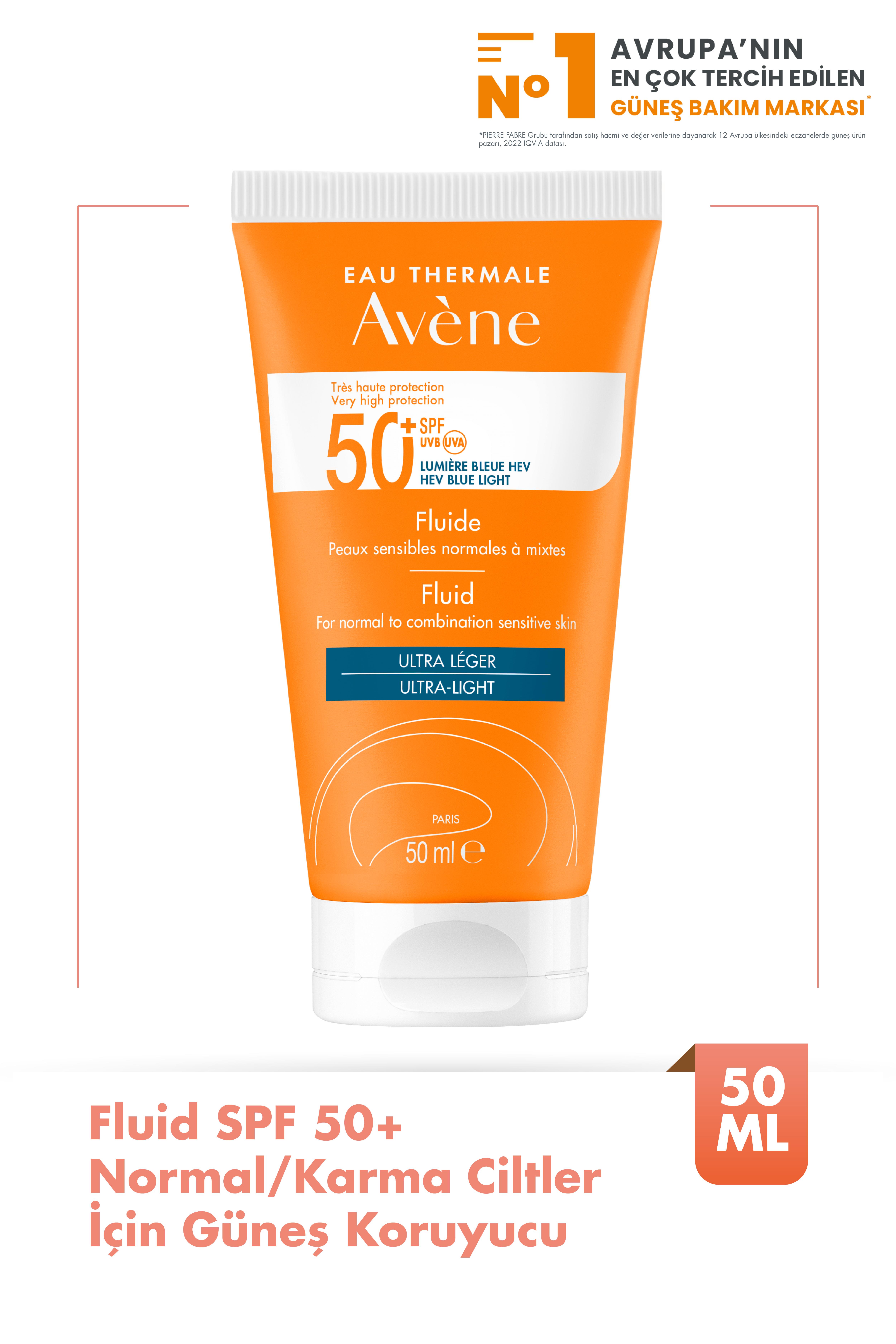 Avene Solaire SPF50+ Fluid Ultra Light 50 ml