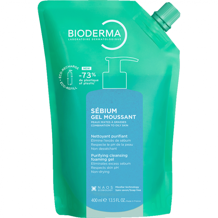 Bioderma Sebium Foaming Gel Refill Yağlı ve Akne Eğilimli Ciltler, Temizleme Jeli Yeniden Dolum Paketi 400ml