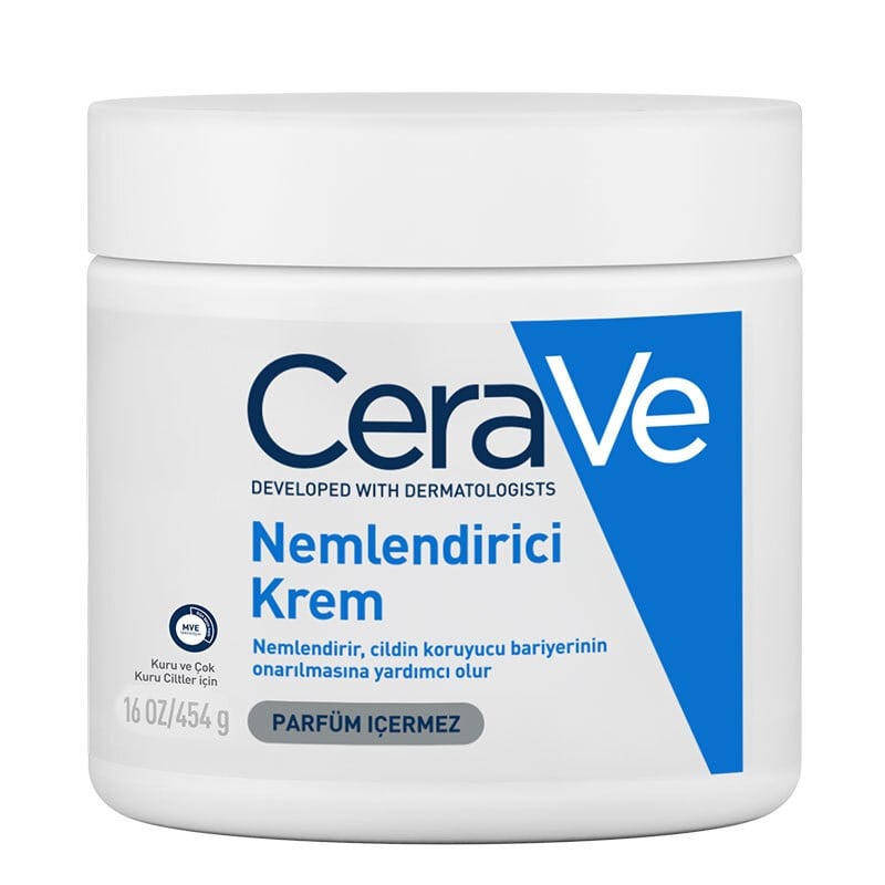 CeraVe Kuru Ciltler için Seramid & Hyalüronik Asit İçeren Nemlendirici Krem 454 gr