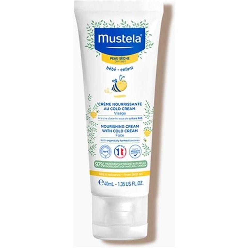 Cold Cream Ve Organik Balmumu İçeren, Kuru Ciltler İçin Besleyici Bebek Yüz Kremi