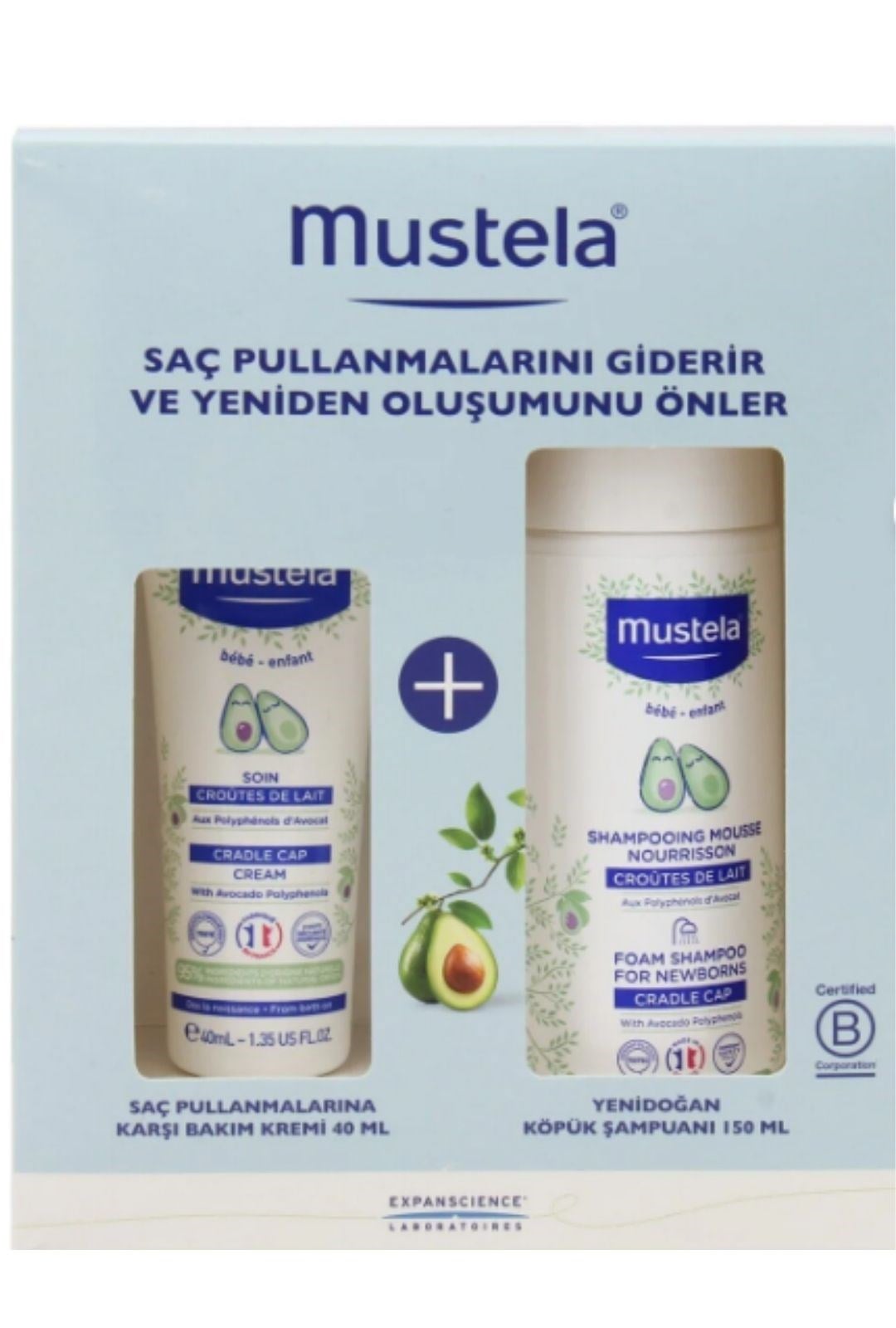Mustela Saç Pullanmalarına Karşı Bebek Bakım Seti ( Cradle Cap 40ml + Foam 150ml)