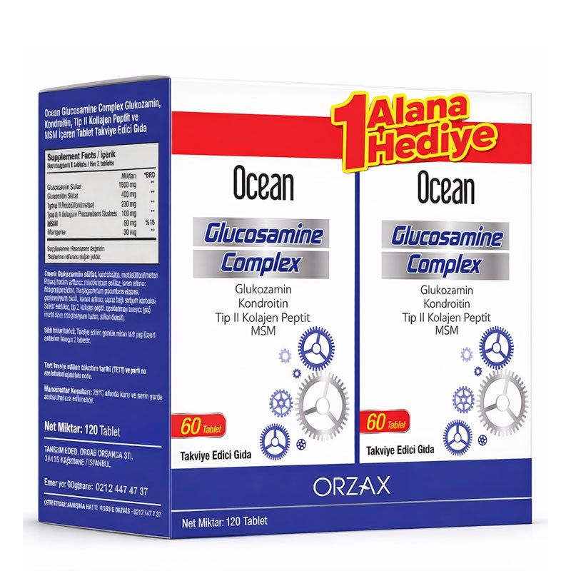 Ocean Glucosamine Complex 1 Alana 1 Hediye Takviye Edici Gıda 120 Tablet