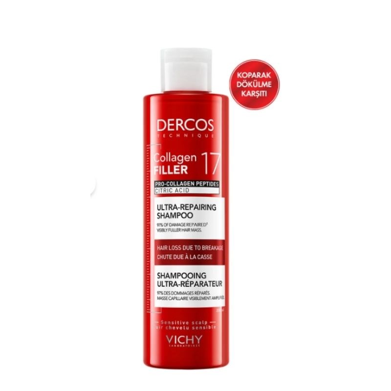 Vichy Dercos Collagen 17 Filler Tüm Saç Tipleri İçin Onarıcı Şampuan 200ml