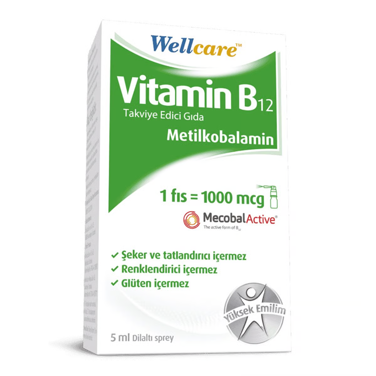 Wellcare Vitamin B12 Sprey 5 ml