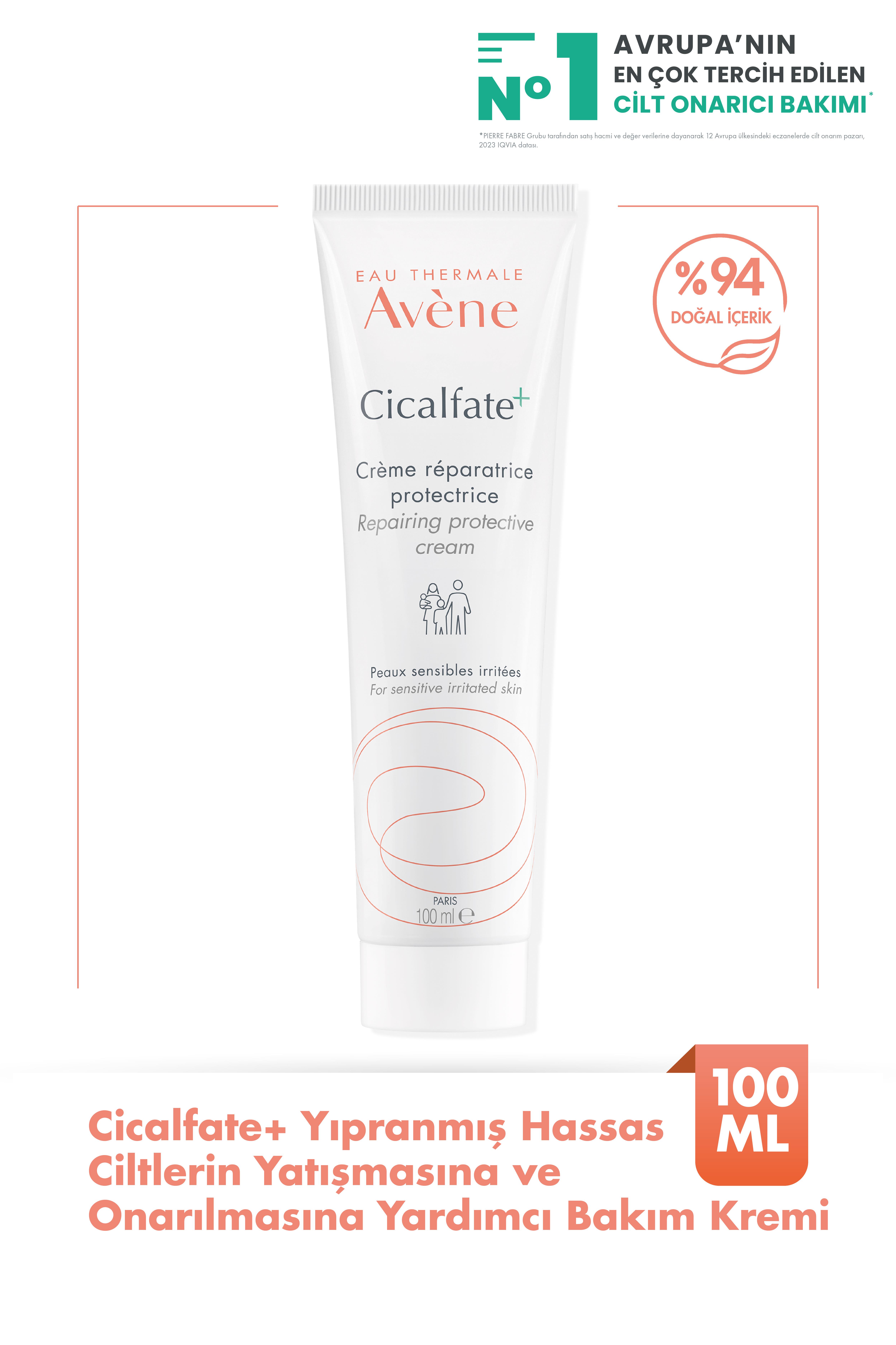 Avene Cicalfate+ Yıpranmış Hassas Ciltlerin Onarılmasına ve Yatışmasına Yardımcı Bakım Kremi 100 ml