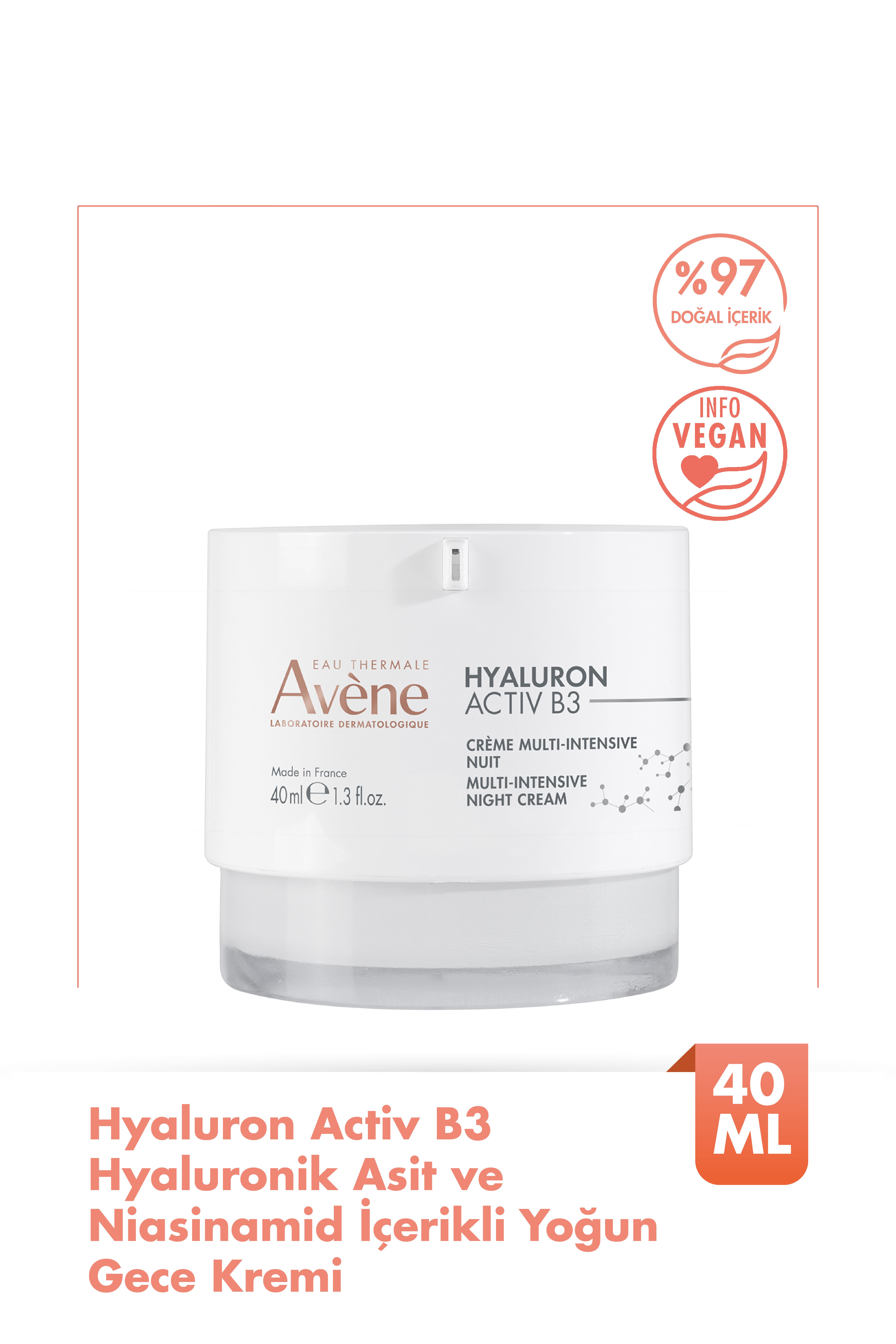 Avene Hyaluron Activ B3 Gece Kremi 40 ml