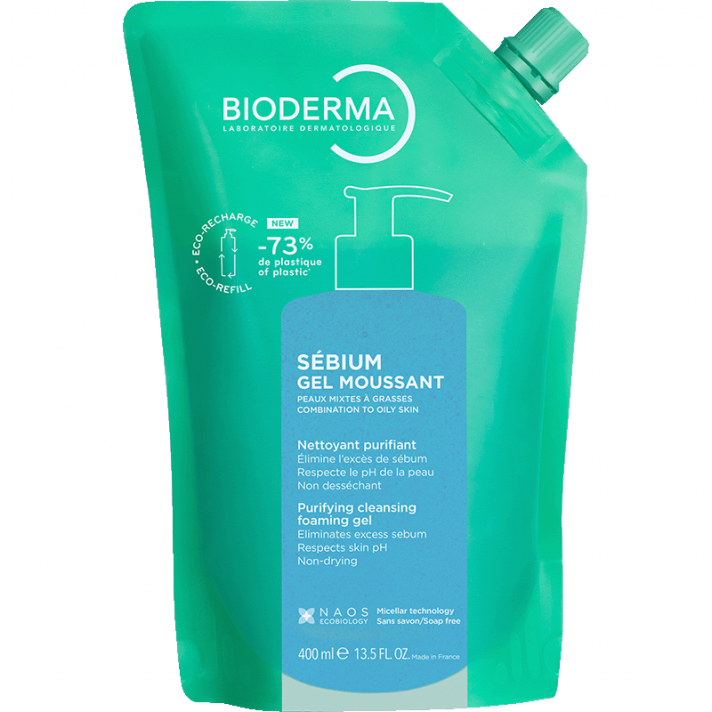 Bioderma Sebium Foaming Gel Refill Yağlı ve Akne Eğilimli Ciltler, Temizleme Jeli Yeniden Dolum Paketi 400ml