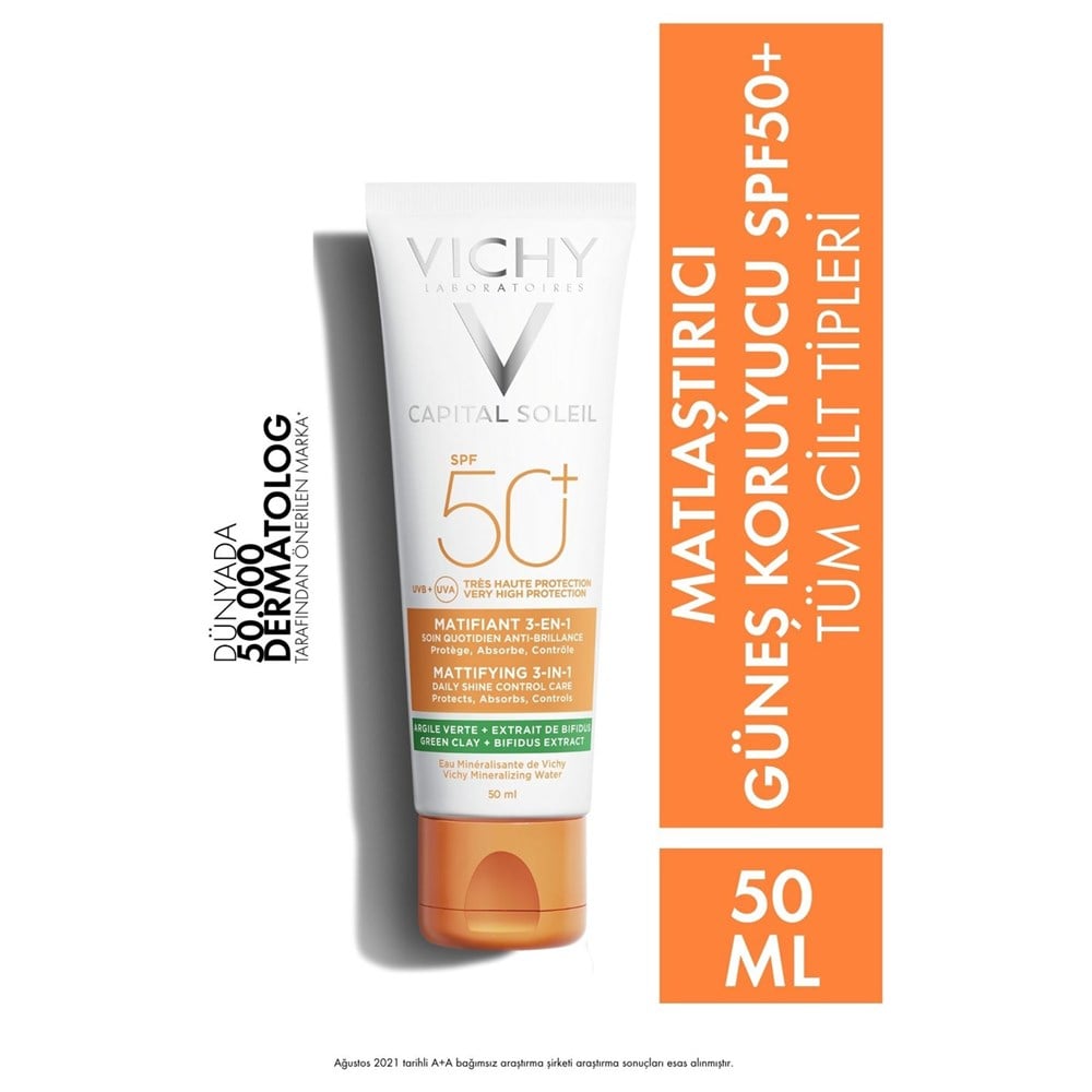 Capital Soleil Spf 50+ Matlaştırıcı Yüz Güneş Kremi