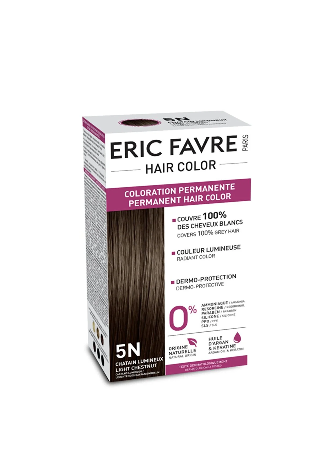 Eric Favre Bitkisel Saç Boyası  5N Açık Kestane ppdsiz
