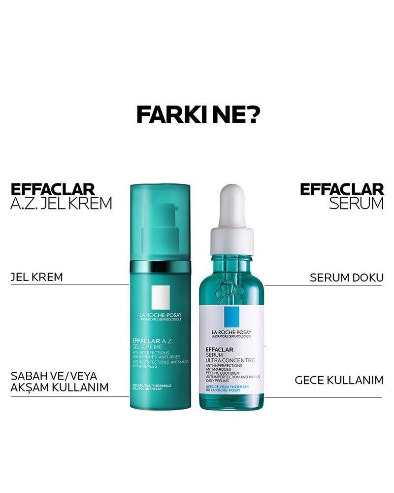 La Roche Posay Effaclar A.Z. %10 Azelaik Asit İçeren Sivilce & Sivilce İzi & Kırışıklık Karşıtı Jel Krem 40ml