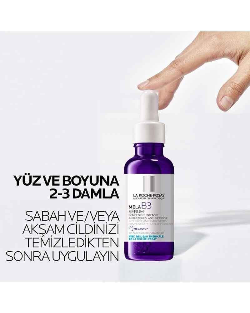 La Roche Posay MELA B3 Koyu Leke Karşıtı Serum 30 ml alana Anthelios Anti-Dark Spots Fluid SPF50+ Yüz Güneş Kremi 50 ml Hediye