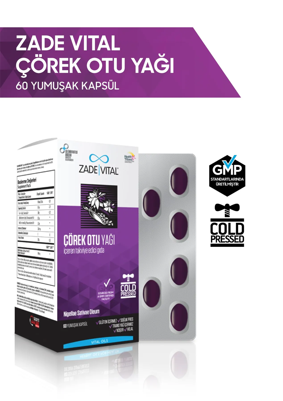 Zade Vital Çörekotu Yağı Blister 60 Kapsül