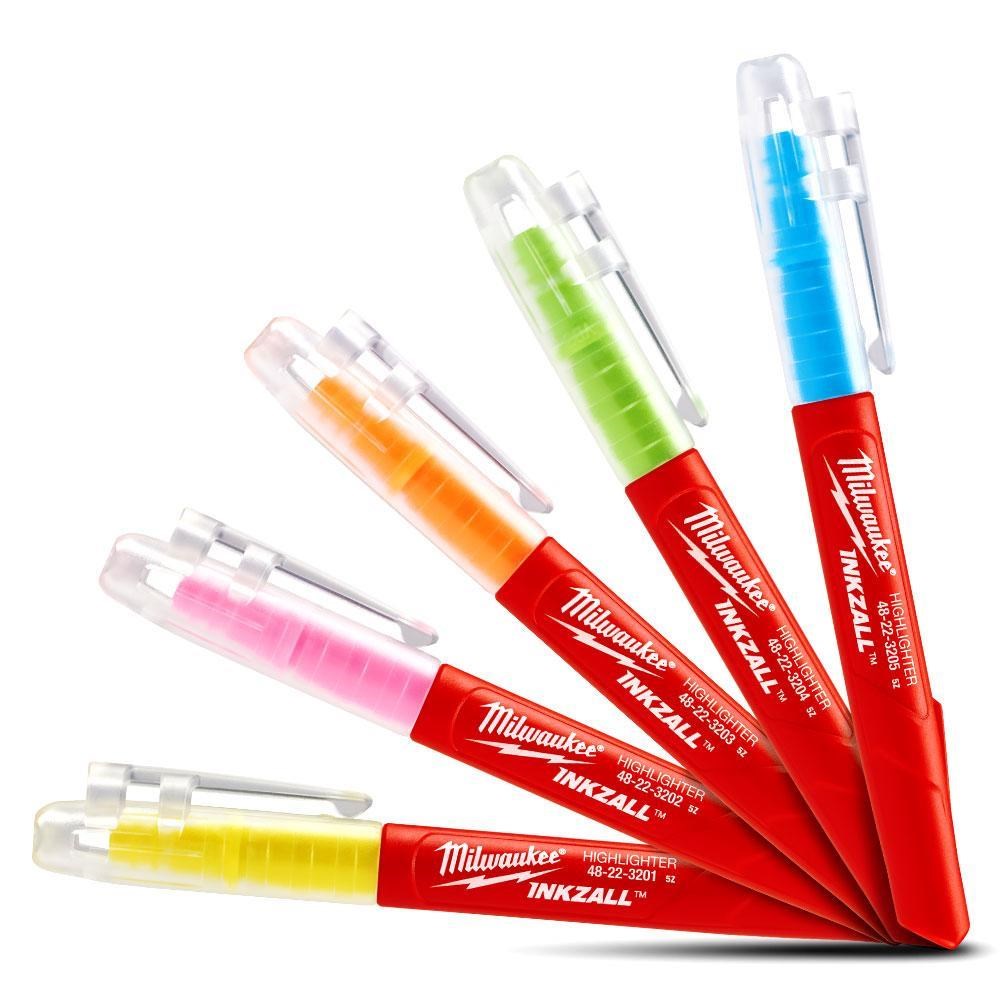 Milwaukee T48223206 Ağır Hizmet Tipi Inkzall™ Fosforlu İşaretleyici Set