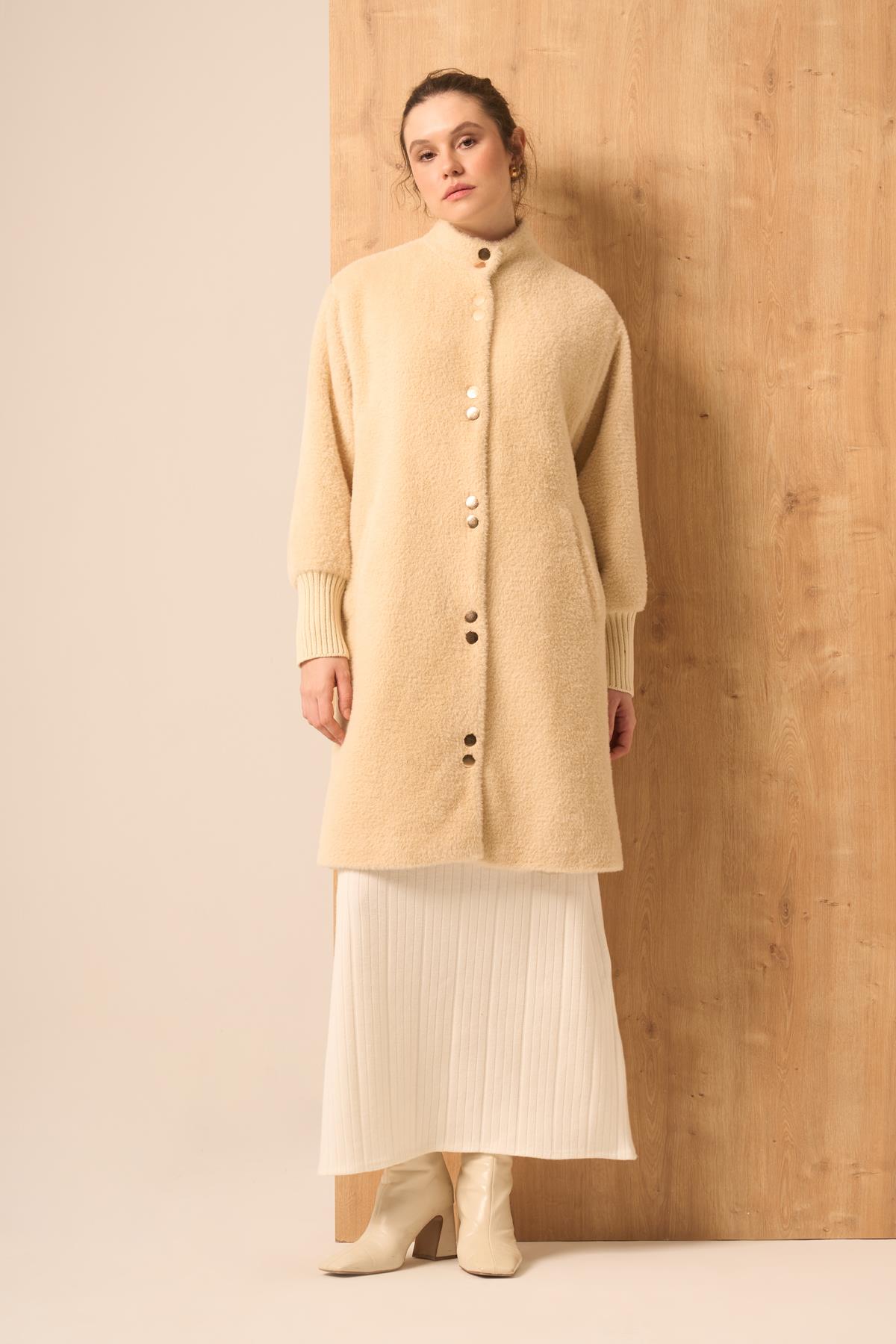 Firoy Kadın Angora Kaban  Beige