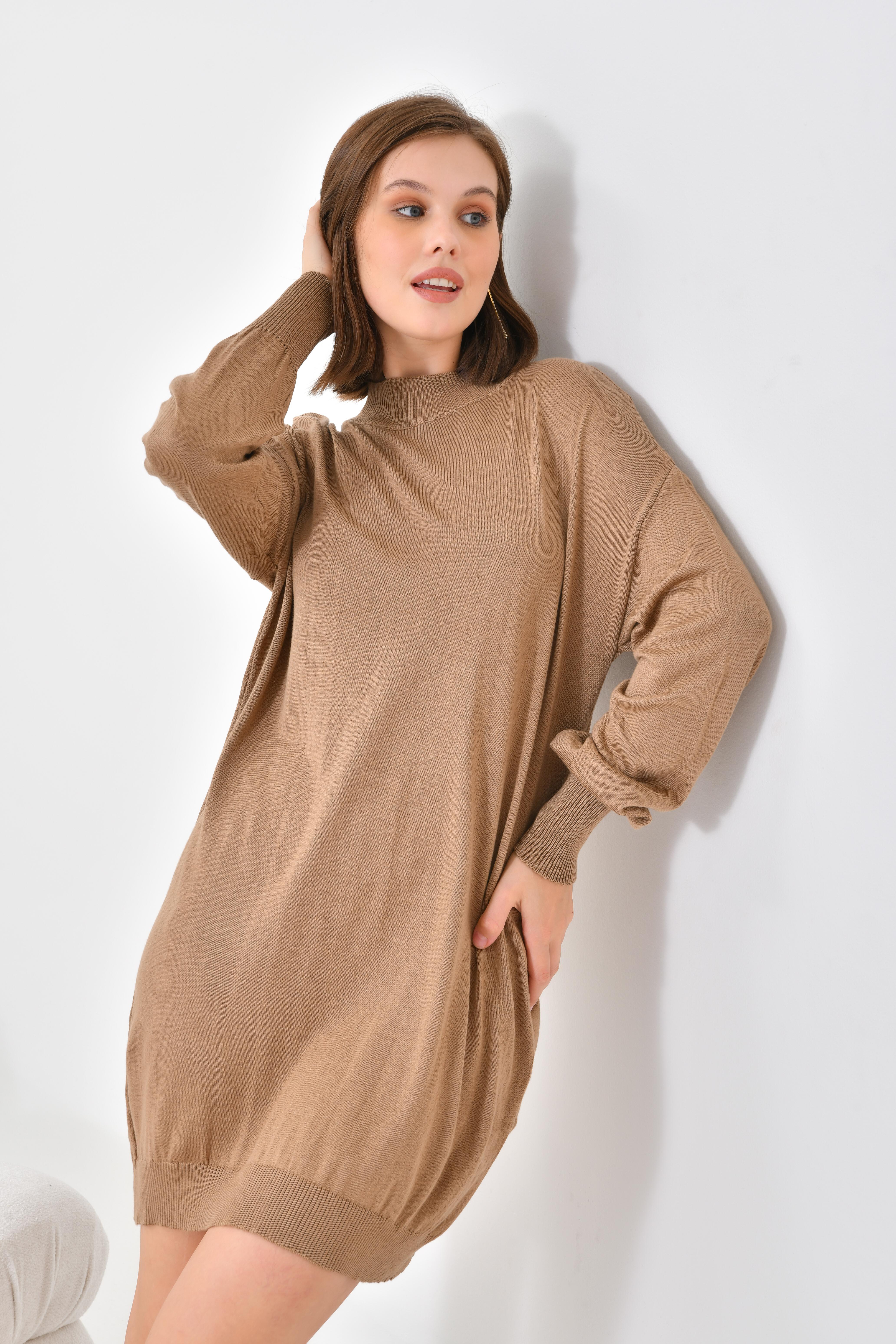 Firoy Kadın Basic Tunik  Kahve
