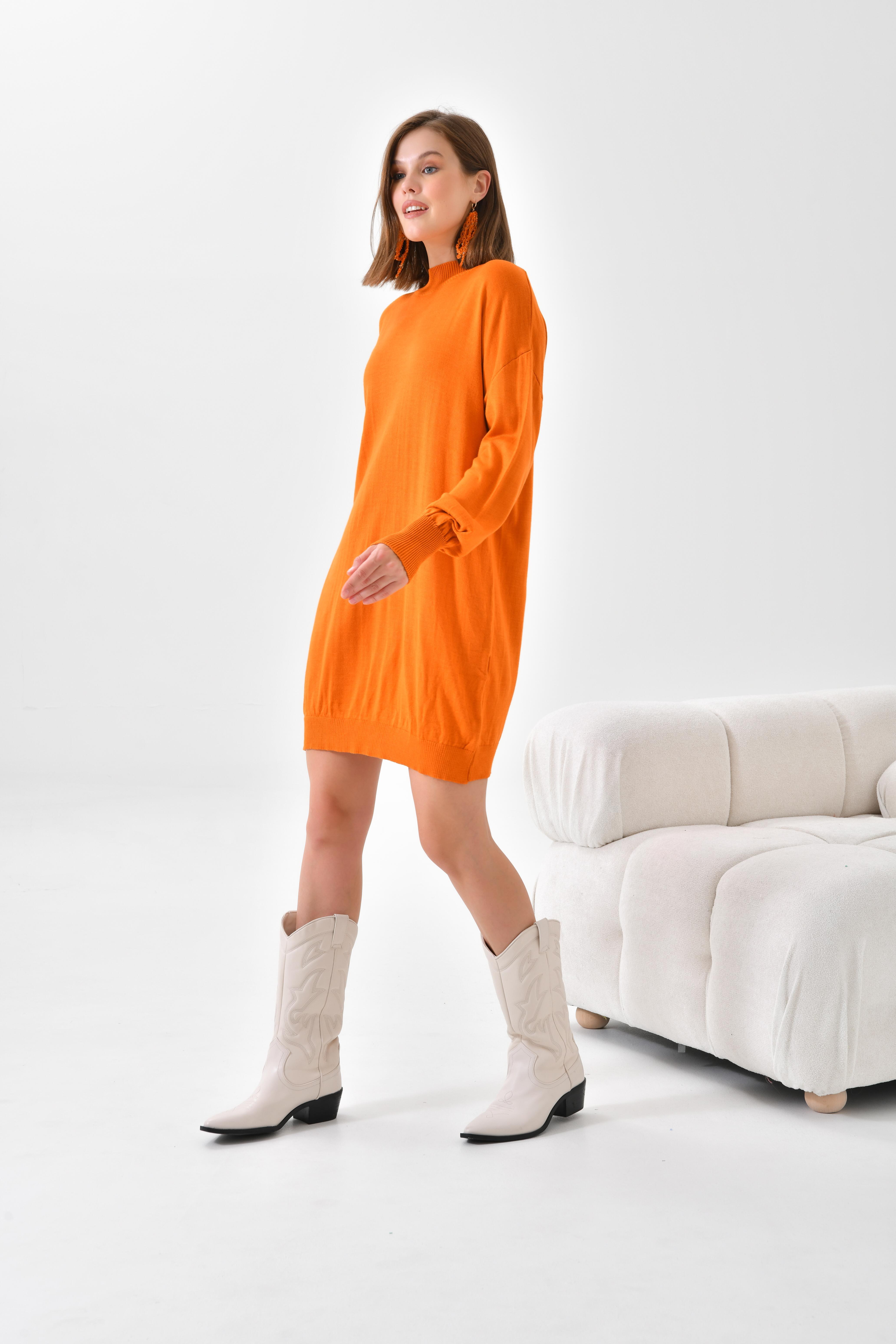 Firoy Kadın Basic Tunik  Orange