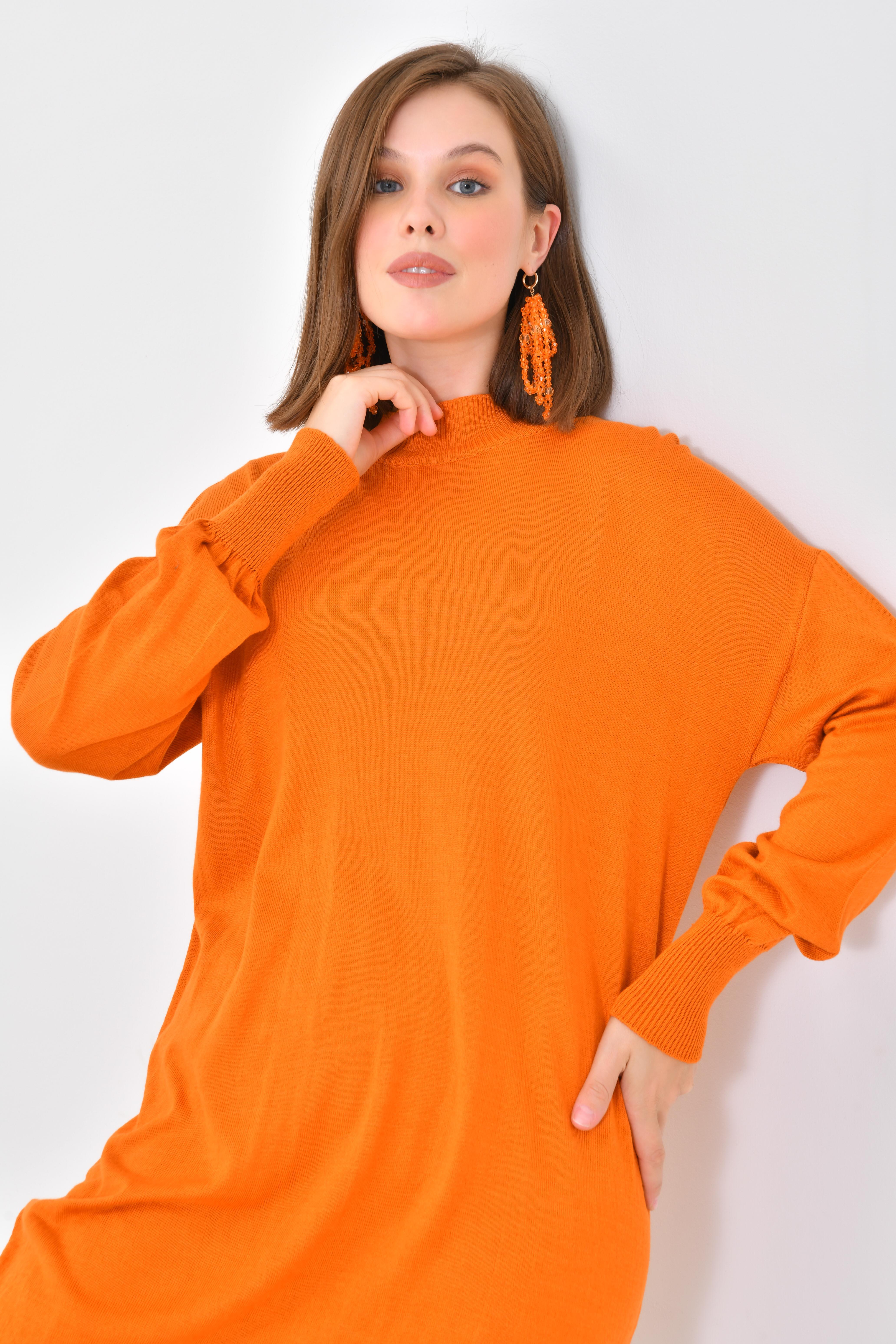 Firoy Kadın Basic Tunik  Orange