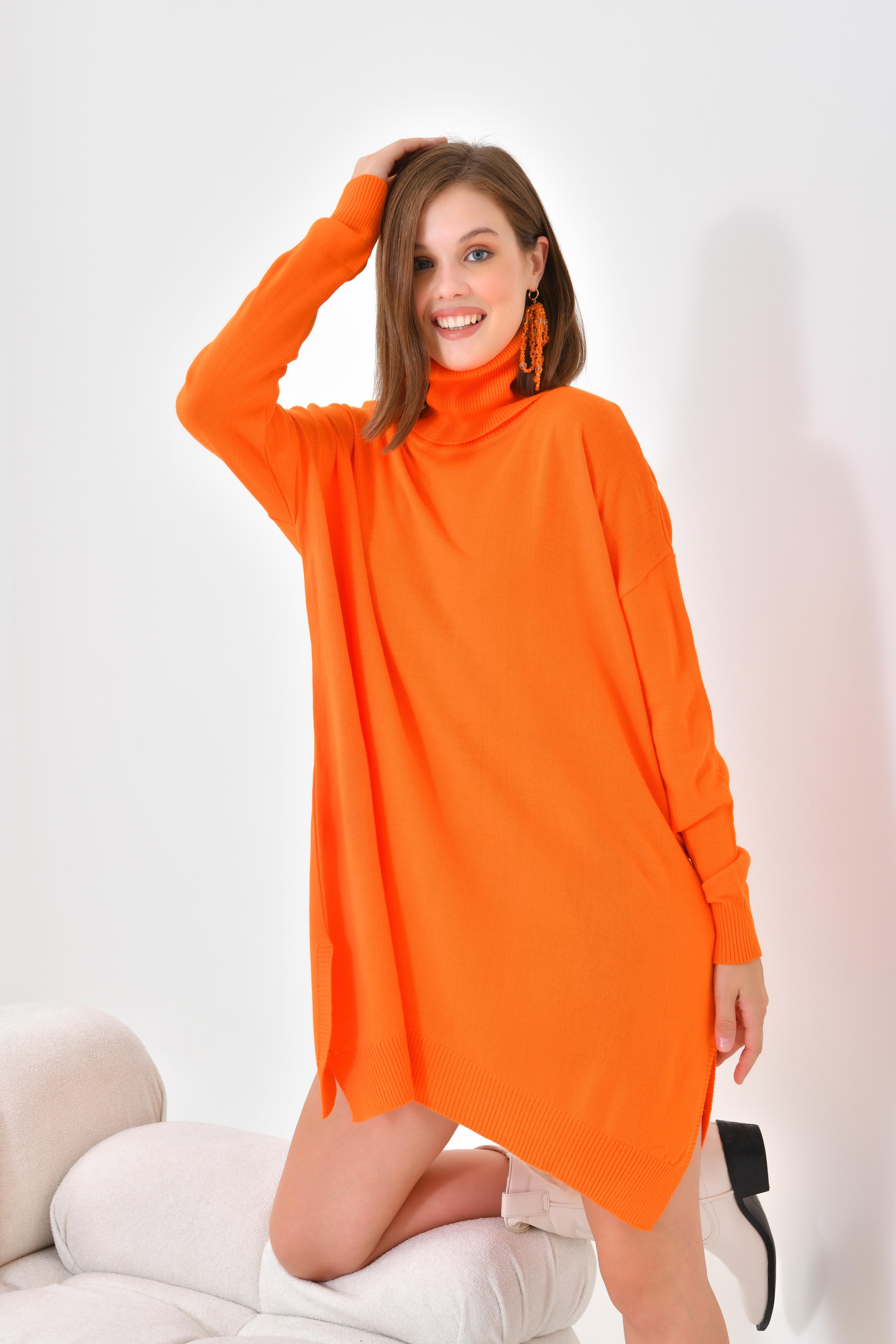 Firoy Kadın Basic Tunik  Orange