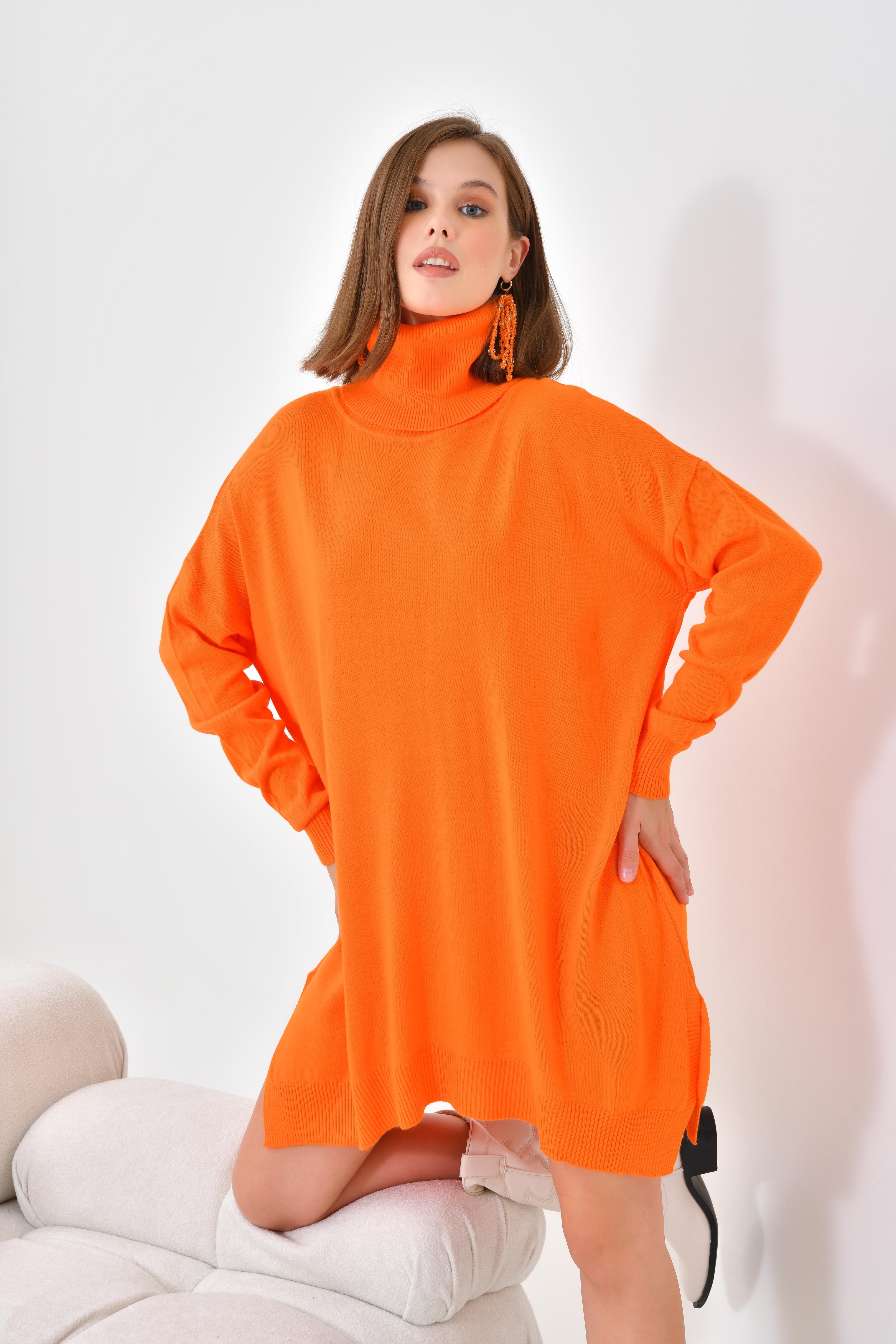 Firoy Kadın Basic Tunik  Orange