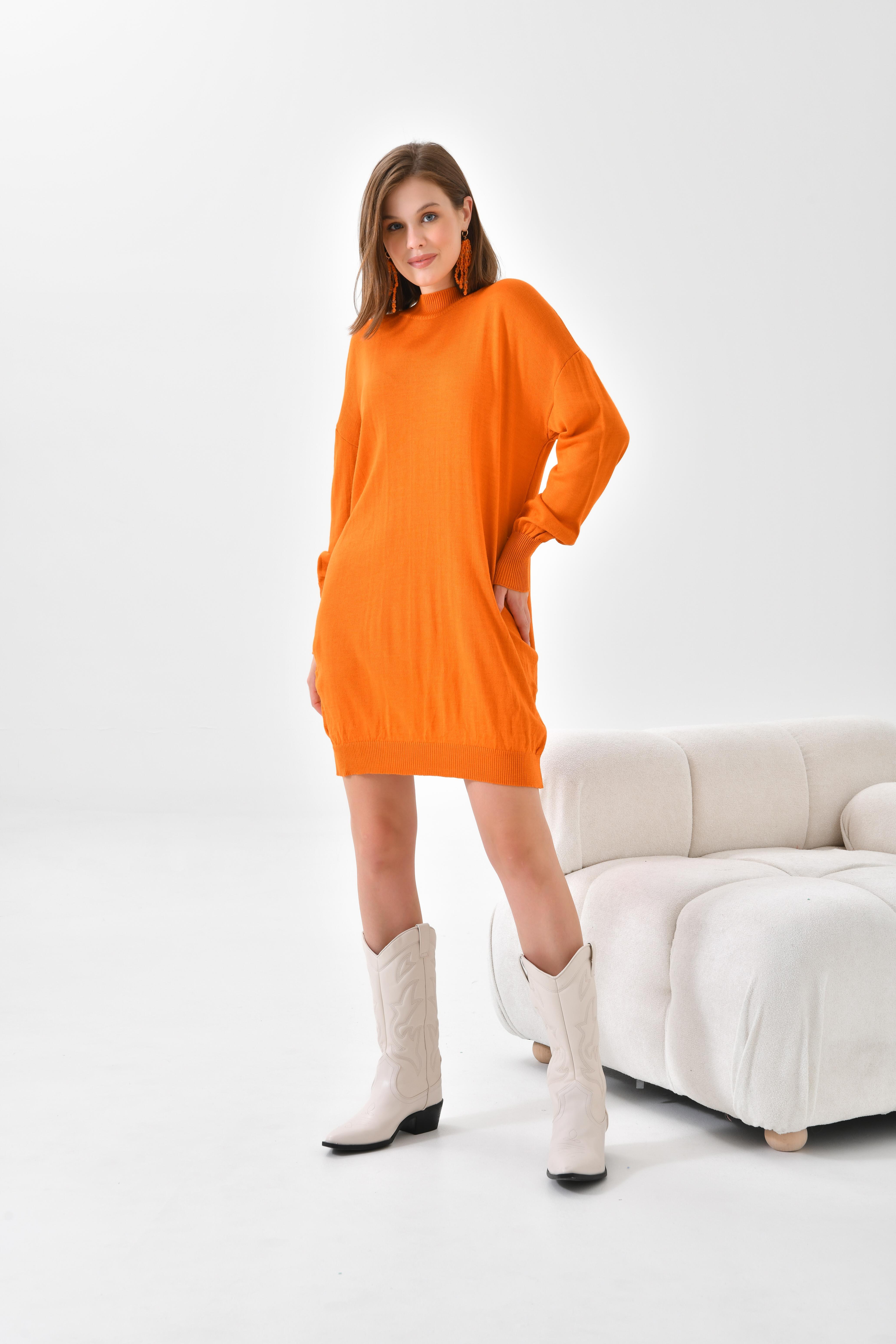Firoy Kadın Basic Tunik  Orange
