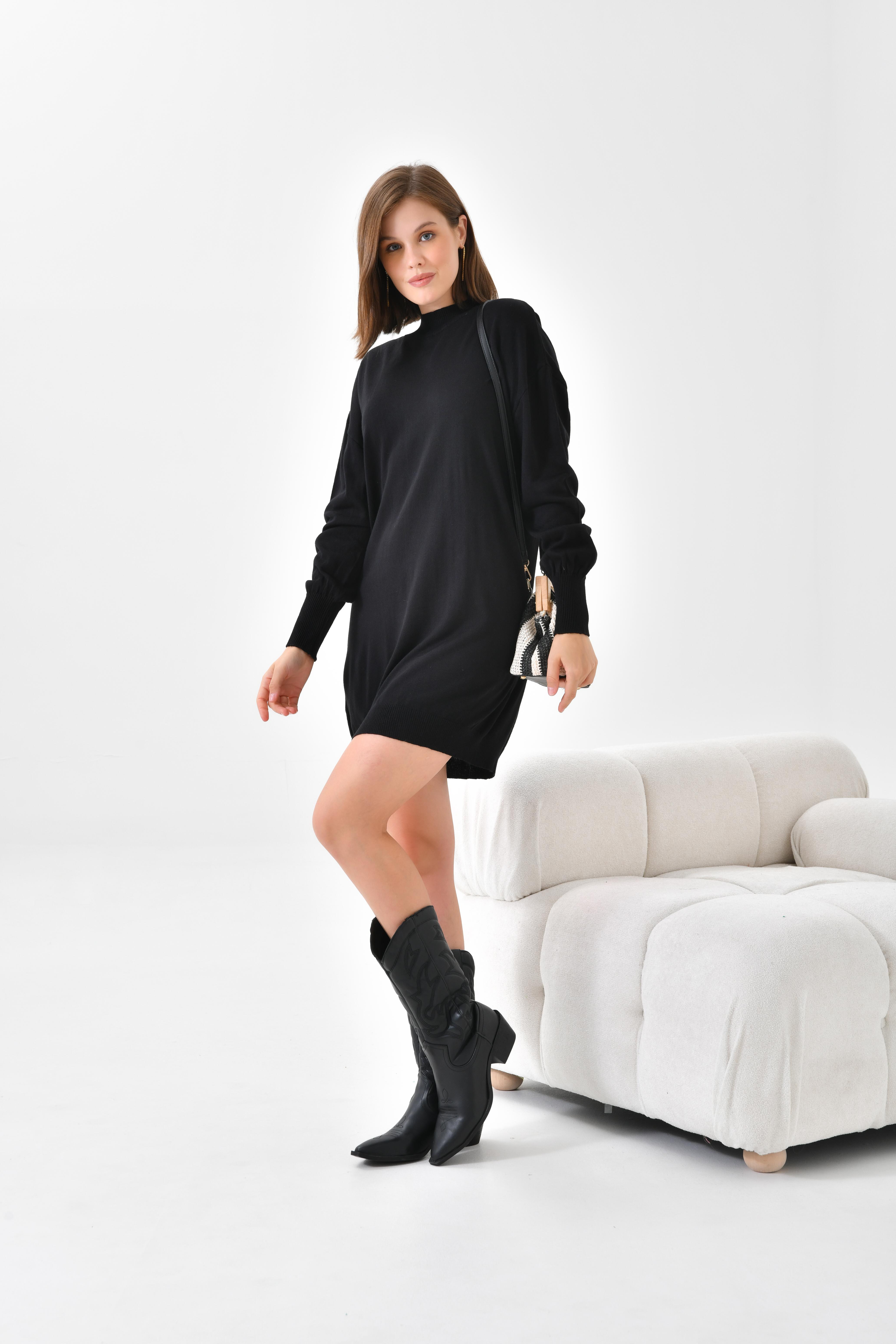 Firoy Kadın Basic Tunik  Siyah