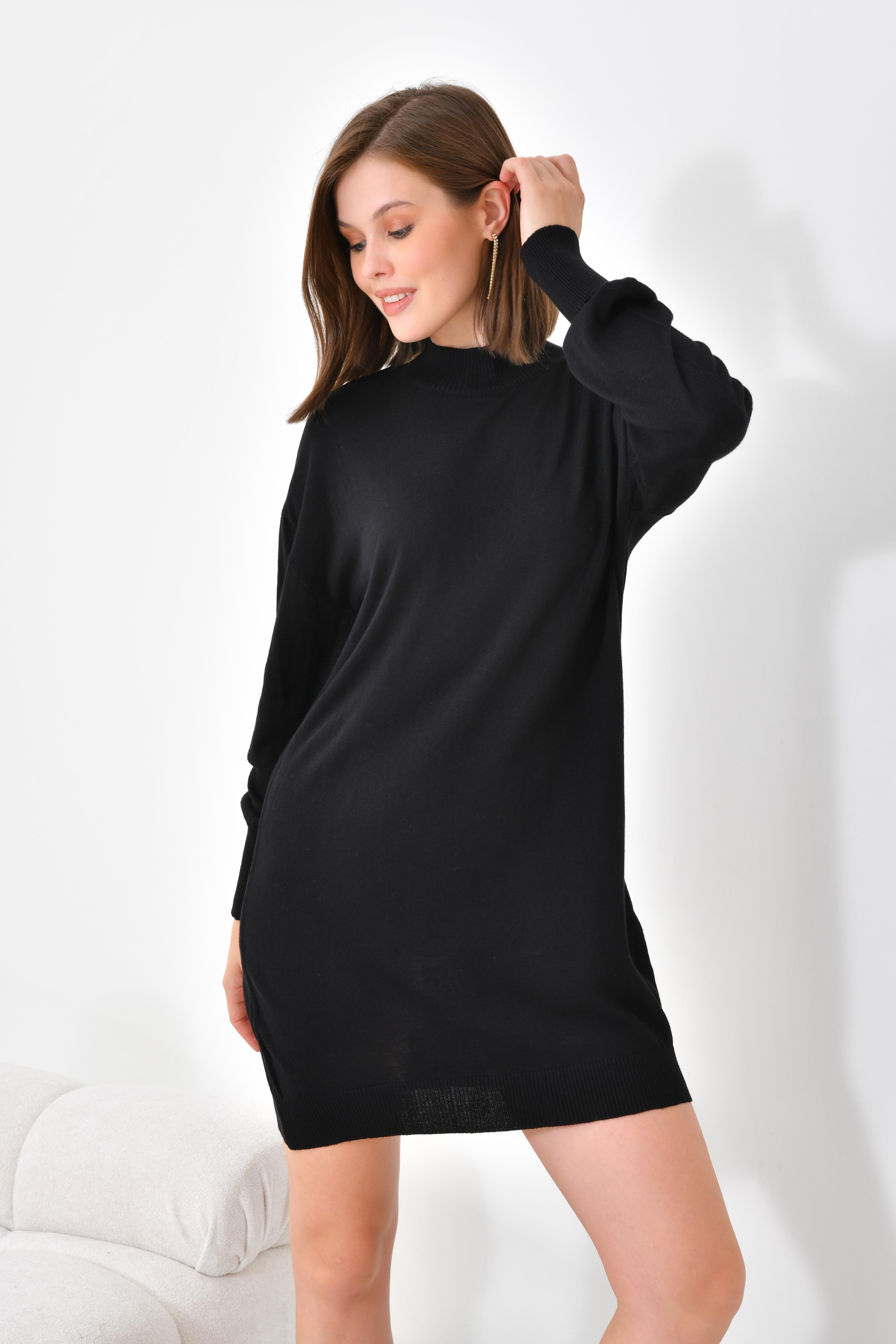 Firoy Kadın Basic Tunik  Siyah