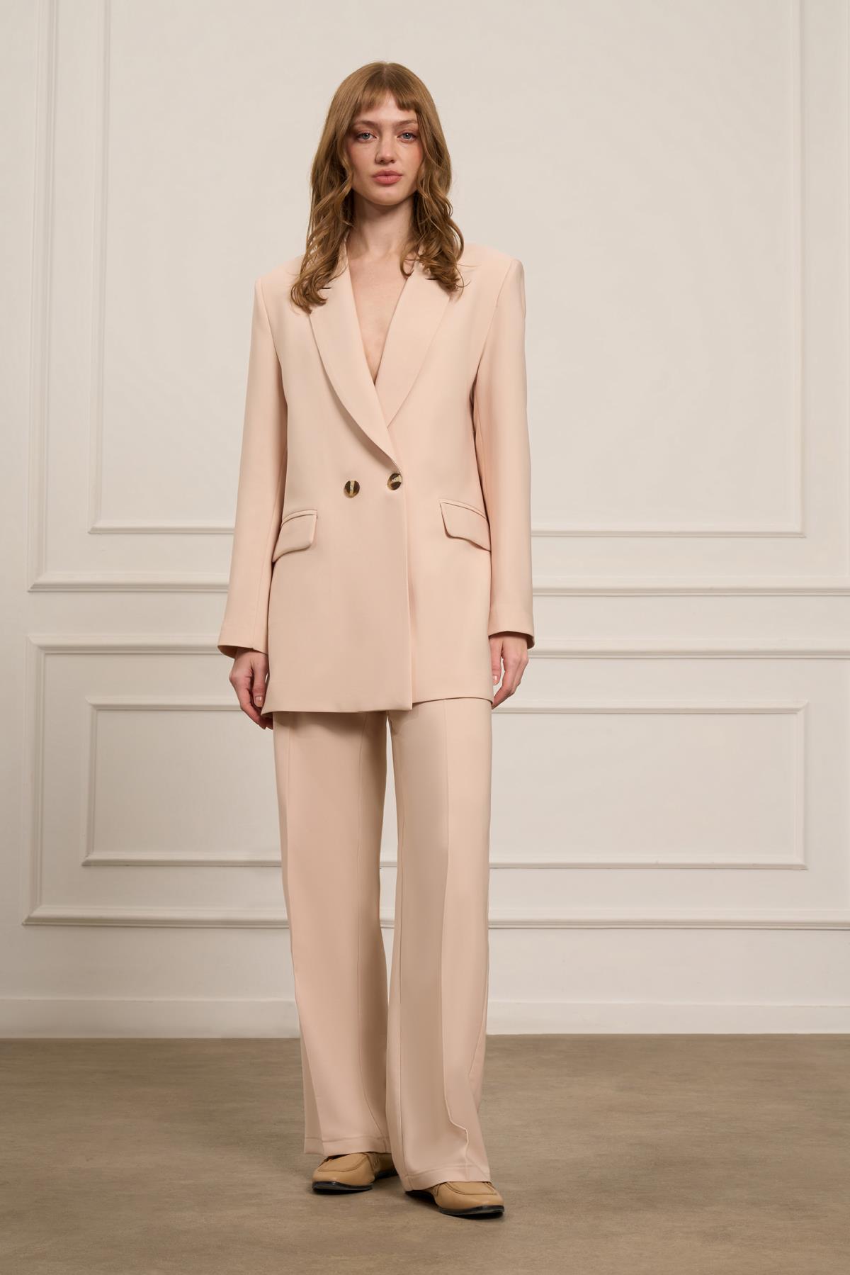 Firoy Kadın Blazer Takım  Beige